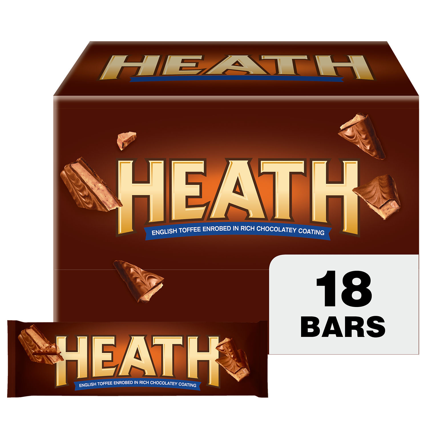 HEATH Chocolatey English Toffee Candy Bars, 1.4 oz (18 Count) $20.99