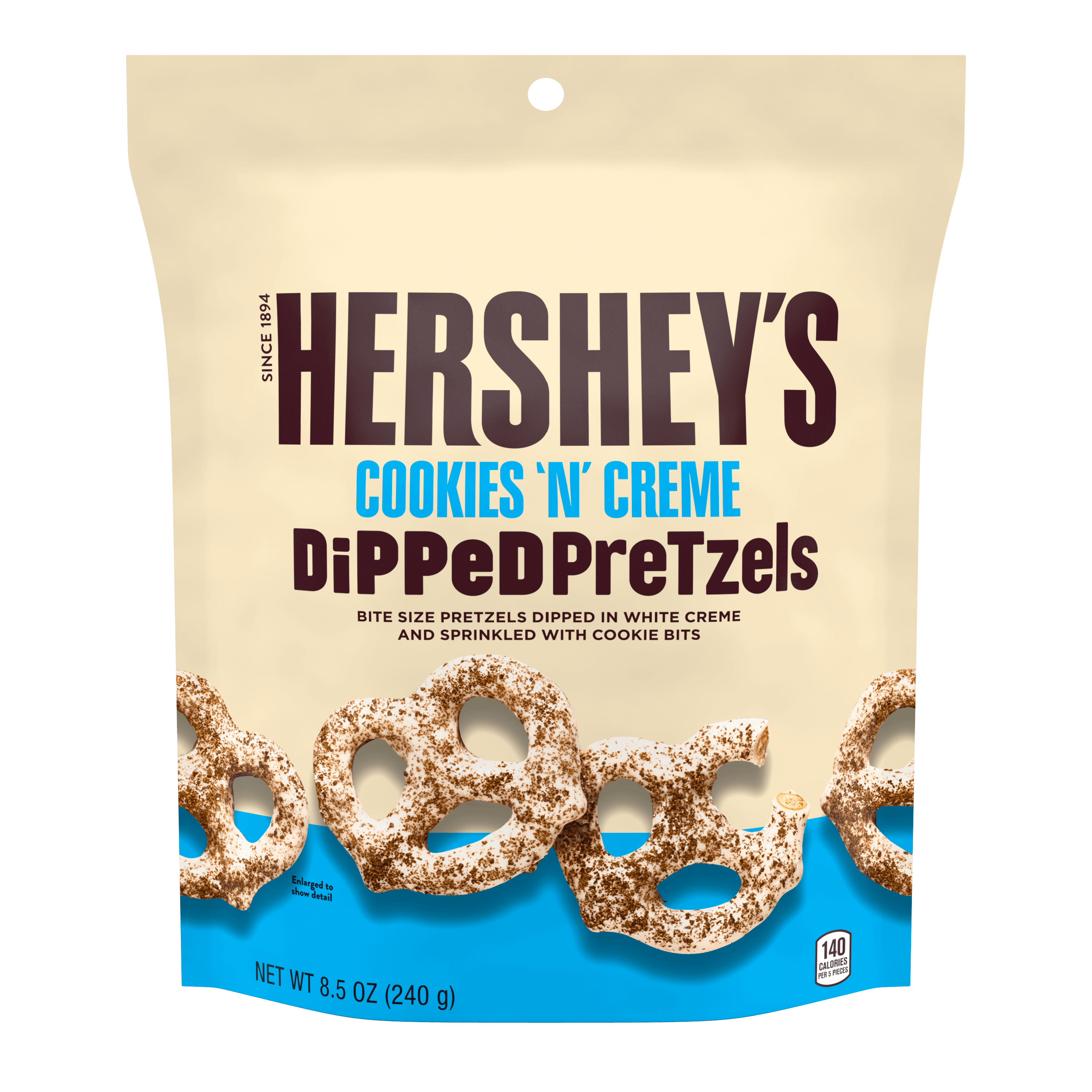 HERSHEY COOKIES N CREME Dipped Pretzels 8.50oz Candy Bag $5.99