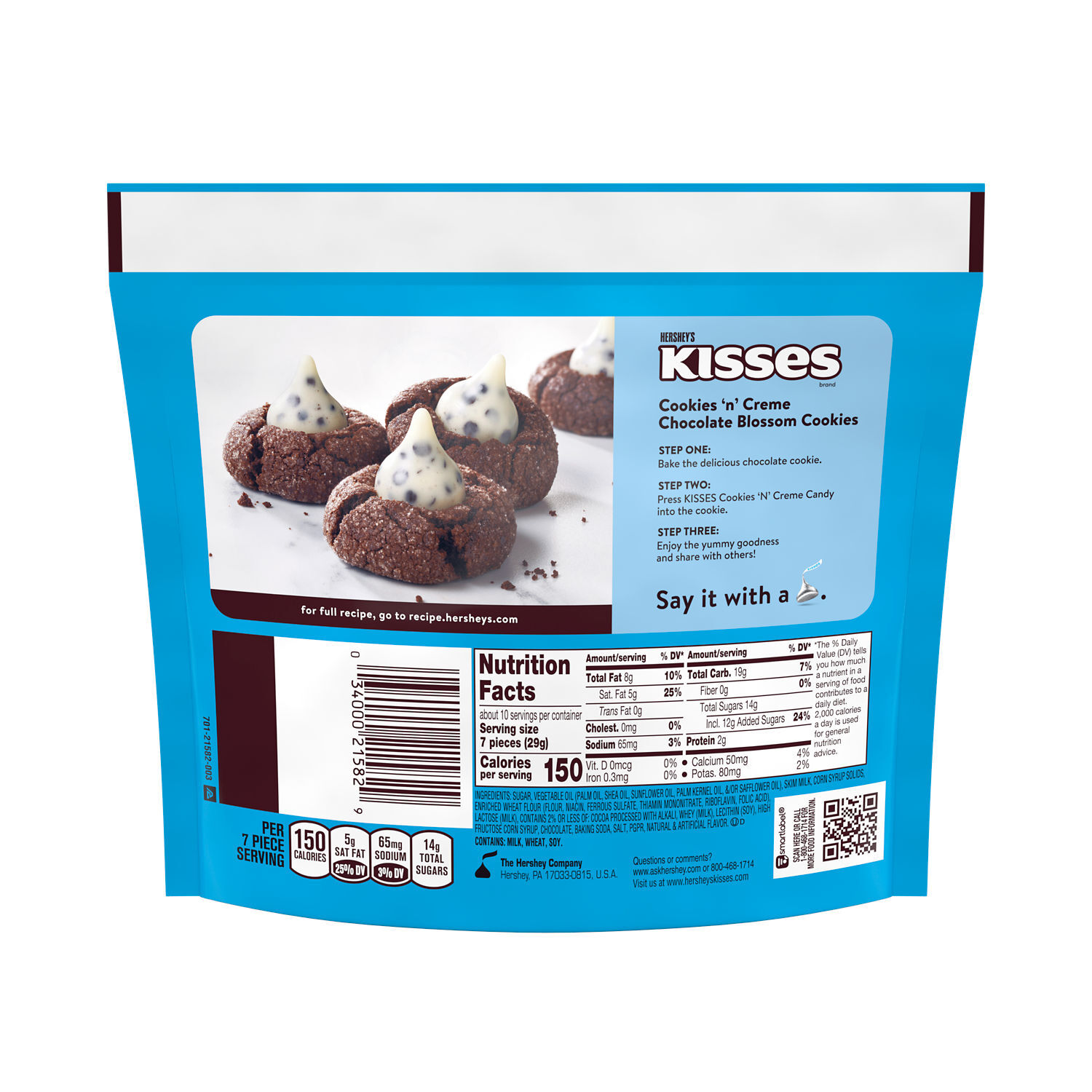 HERSHEY'S KISSES Cookies N Crème Miniatures 10oz Candy Bag $5.99