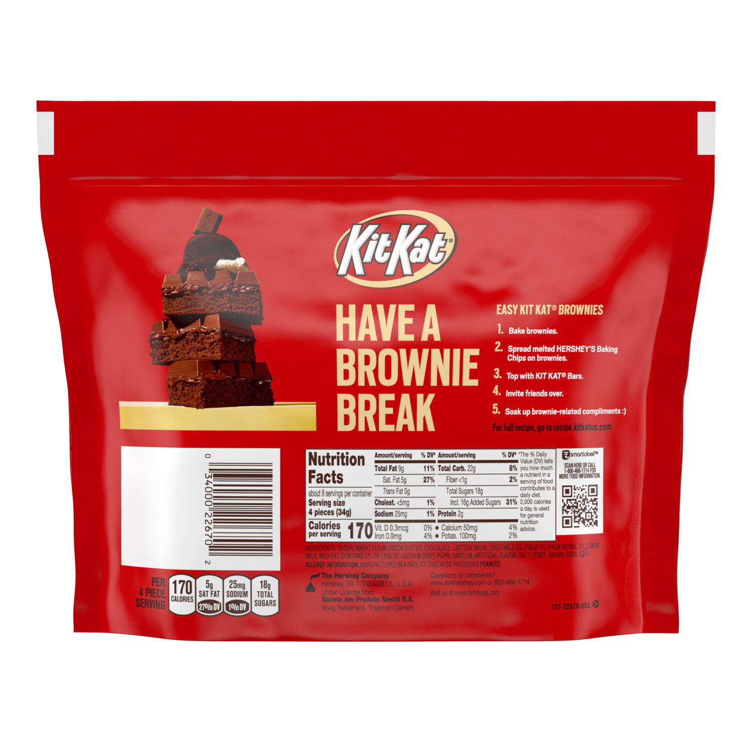KIT KAT Milk Chocolate Miniatures Candy Bars 10.1oz Candy Bag $5.99