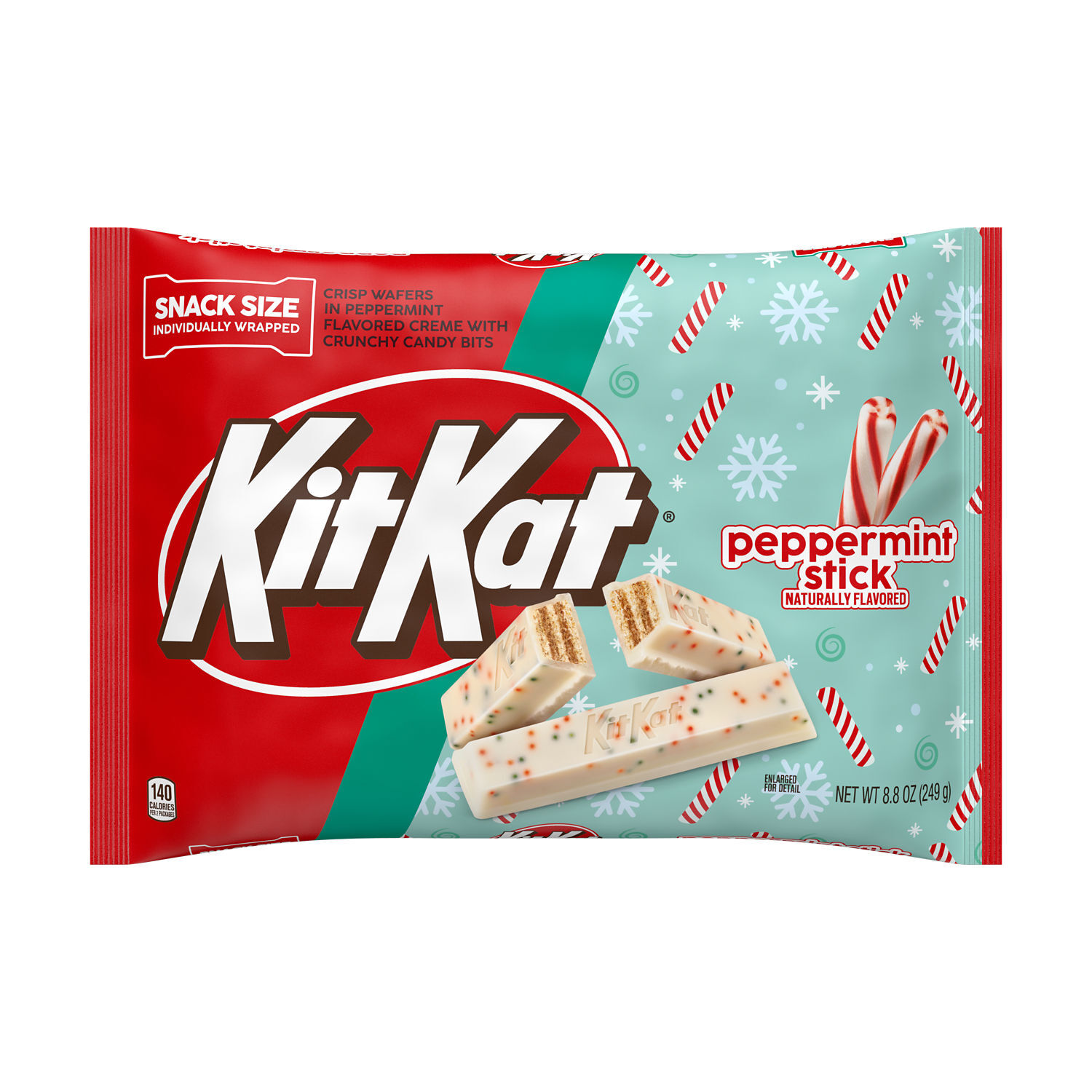 KIT KAT® Peppermint Stick Flavored Snack Size Wafers, Christmas Candy Bag, 8.8 oz $5.99