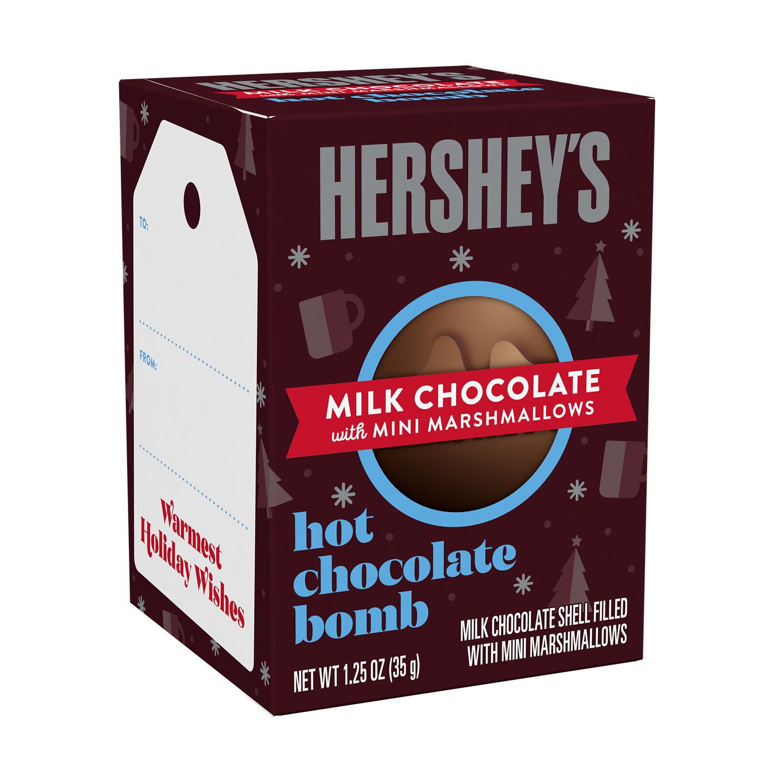 HERSHEY'S Milk Chocolate Mini Marshmallows Hot Chocolate Bomb, Christmas Candy Gift Box, 1.45 oz $2.99
