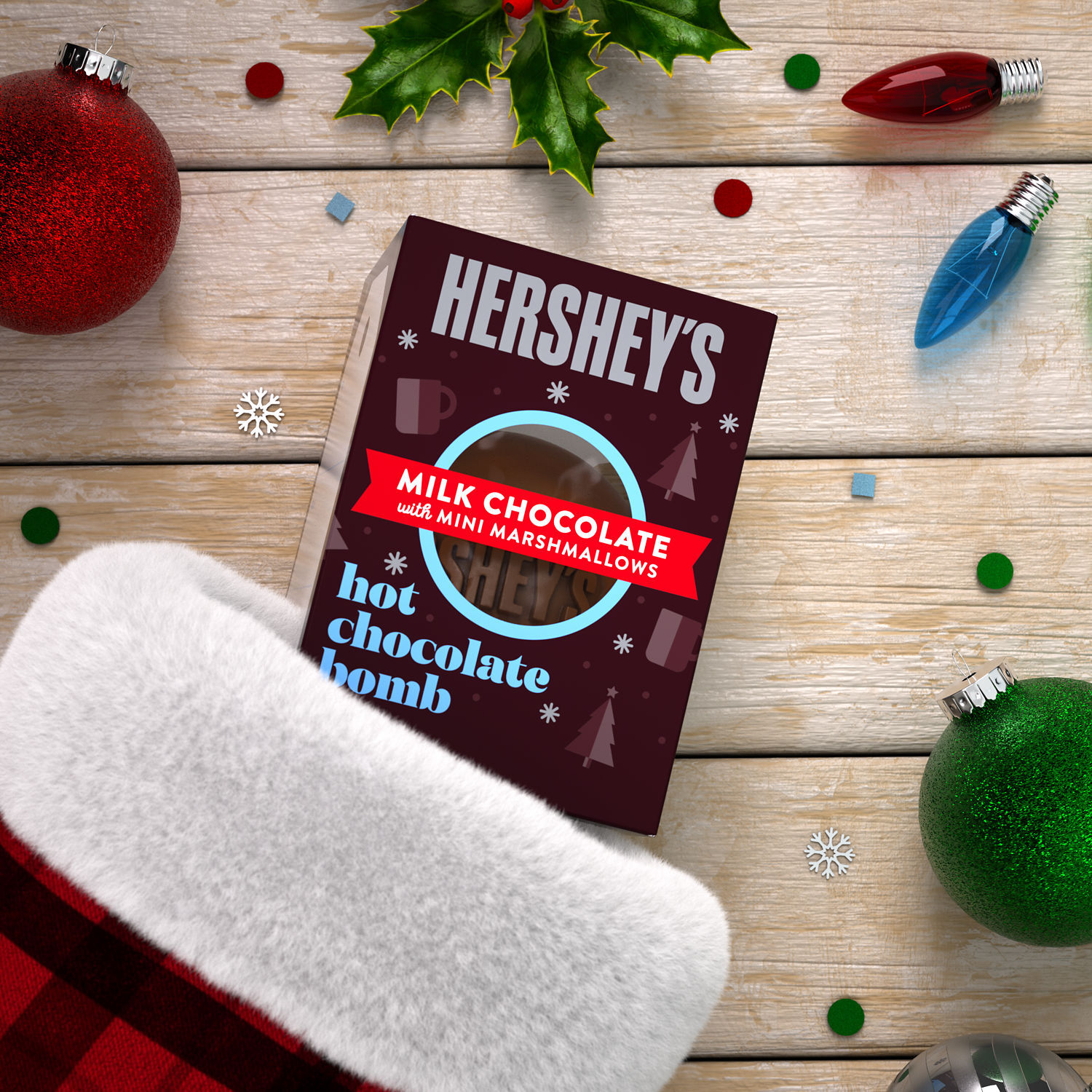 HERSHEY'S Milk Chocolate Mini Marshmallows Hot Chocolate Bomb, Christmas Candy Gift Box, 1.45 oz $2.99 4 HERSHEY'S Milk Chocolate Mini Marshmallows Hot Chocolate Bomb, Christmas Candy Gift Box, 1.45 oz $2.99