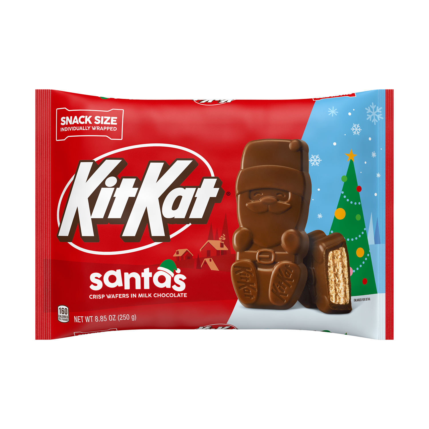 KIT KAT® Milk Chocolate Wafer Snack Size Santas, Christmas Candy Bag, 8.85 oz $5.99