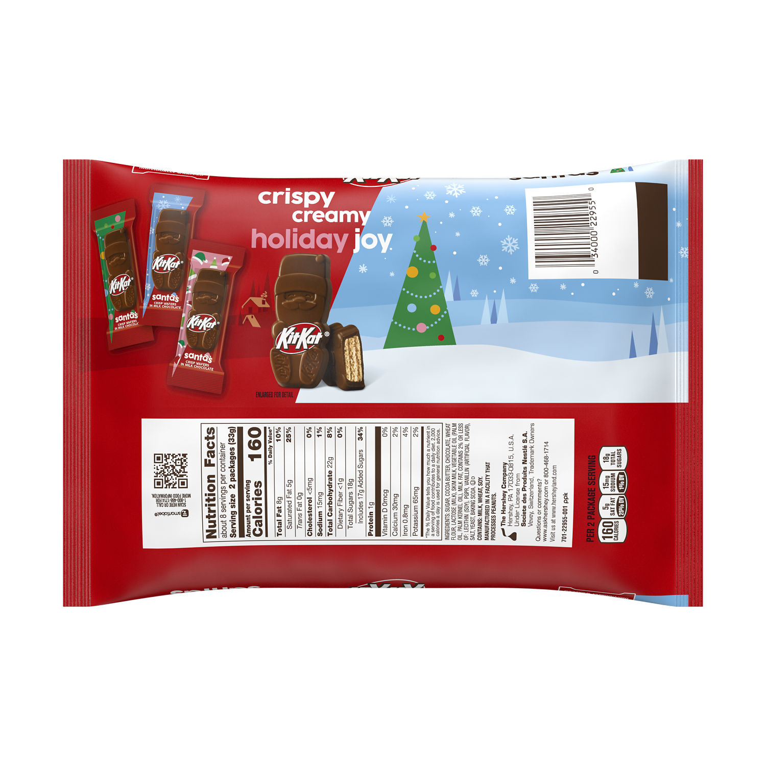 KIT KAT® Milk Chocolate Wafer Snack Size Santas, Christmas Candy Bag, 8.85 oz $5.99