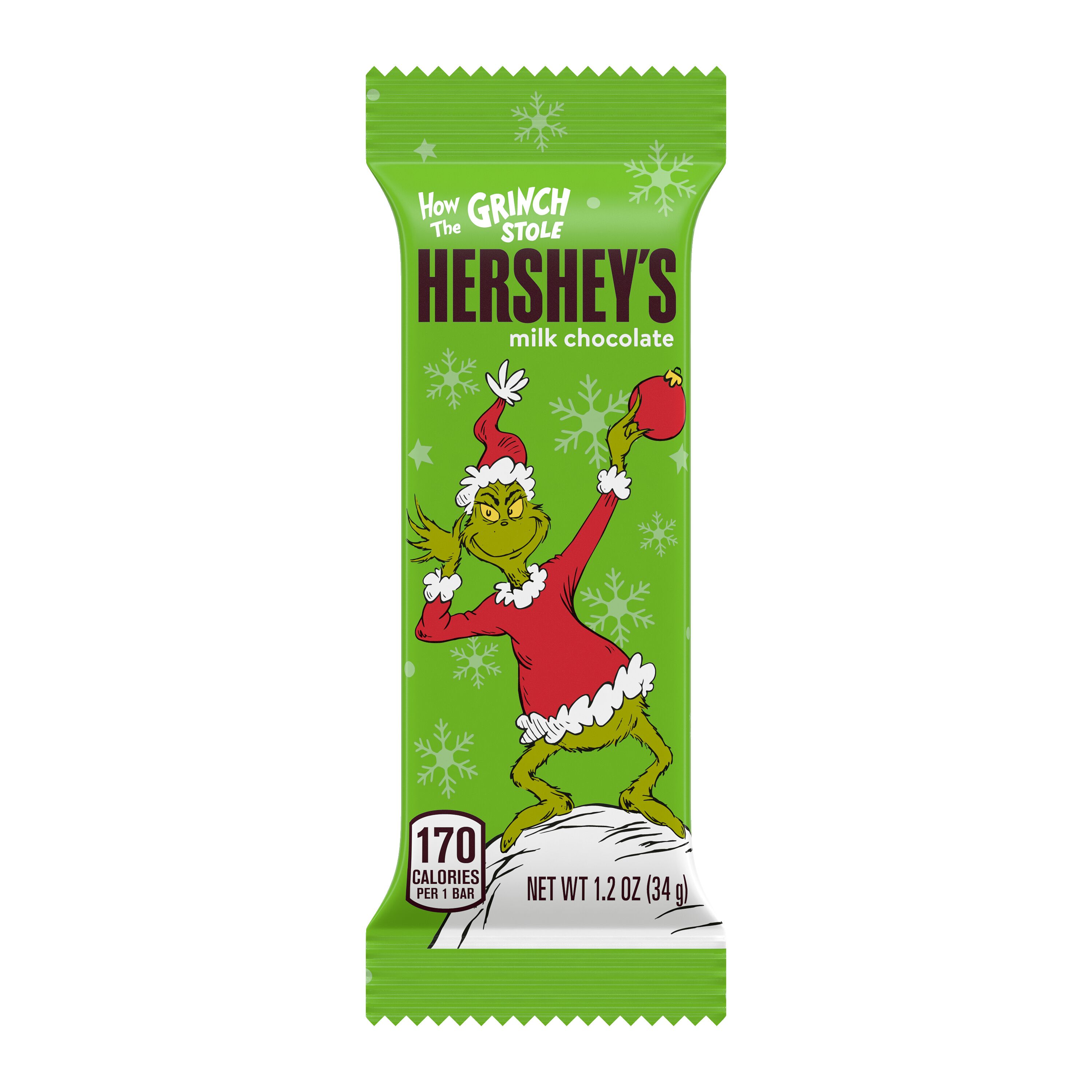 HERSHEY'S Grinch Milk Chocolate Christmas Candy Bars, 1.2 oz (36 Count) $41.99