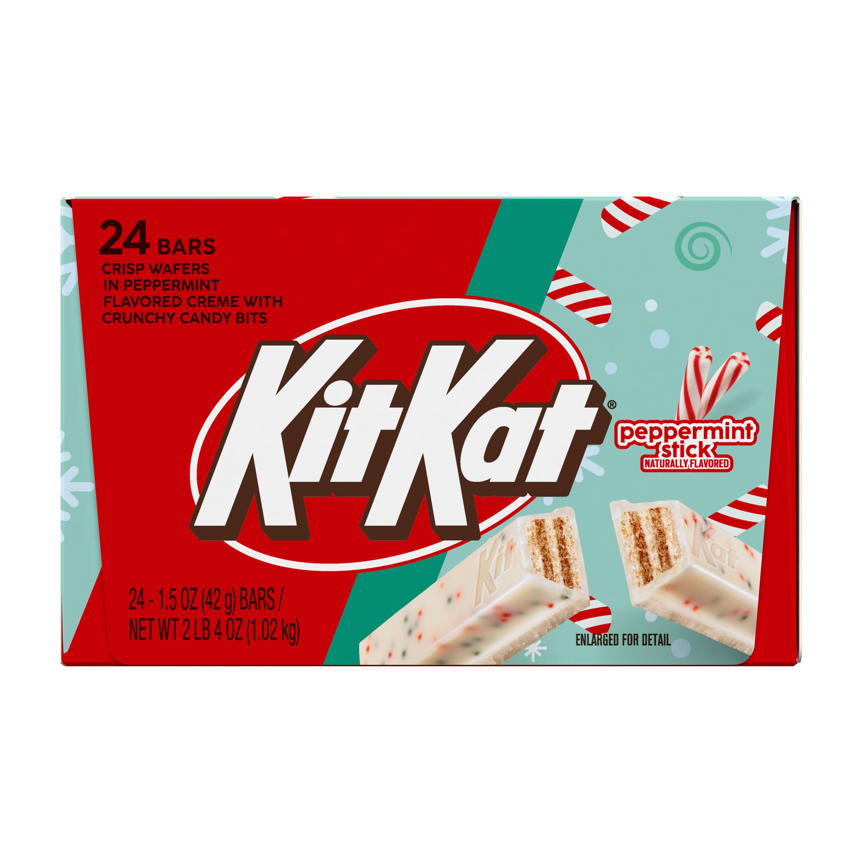 KIT KAT® Peppermint Stick Flavored Wafers, Christmas Candy Bars, 1.5 oz (24 Count) $27.99