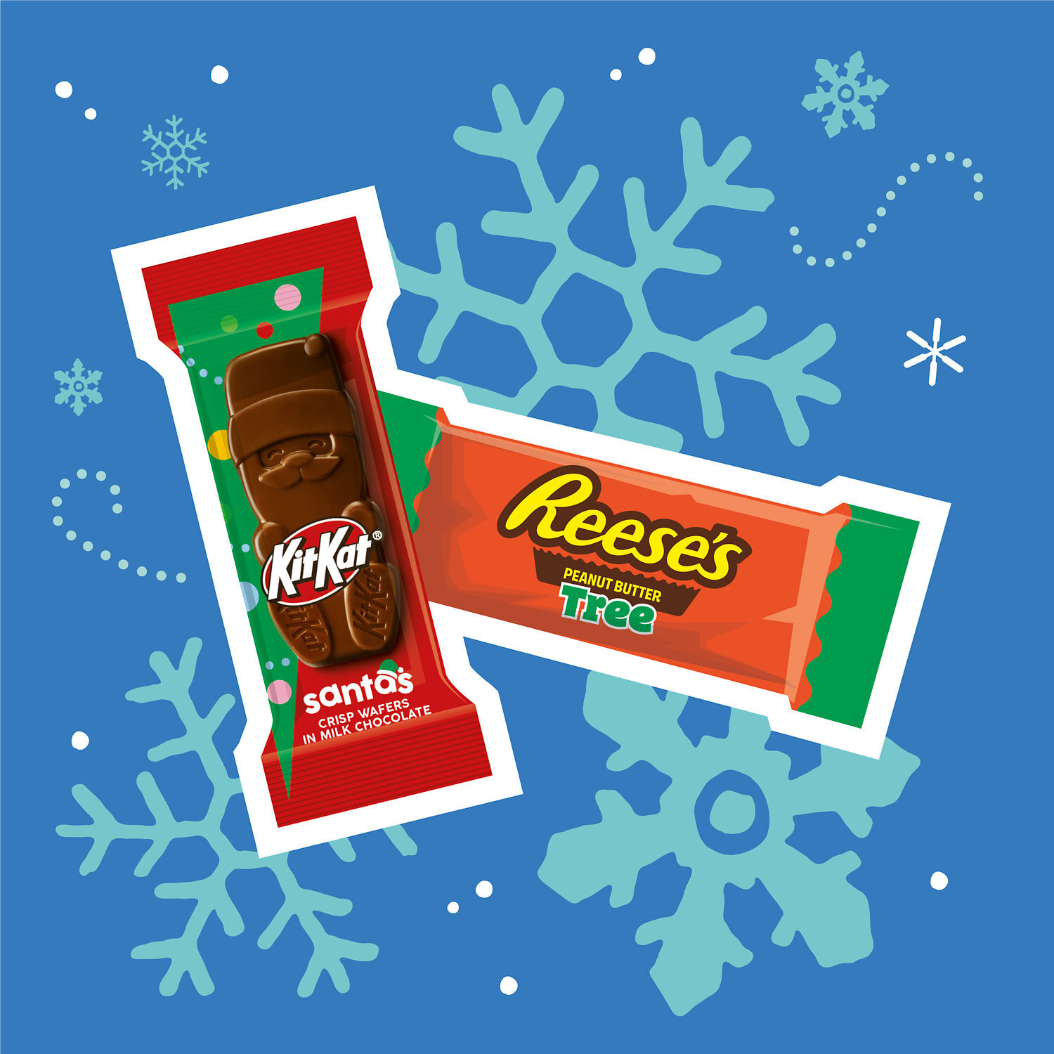 KIT KAT® and REESE'S Milk Chocolate Snack Size Assorted Christmas Candy Bag, 18.45 oz $12.99 3 KIT KAT® and REESE'S Milk Chocolate Snack Size Assorted Christmas Candy Bag, 18.45 oz $12.99