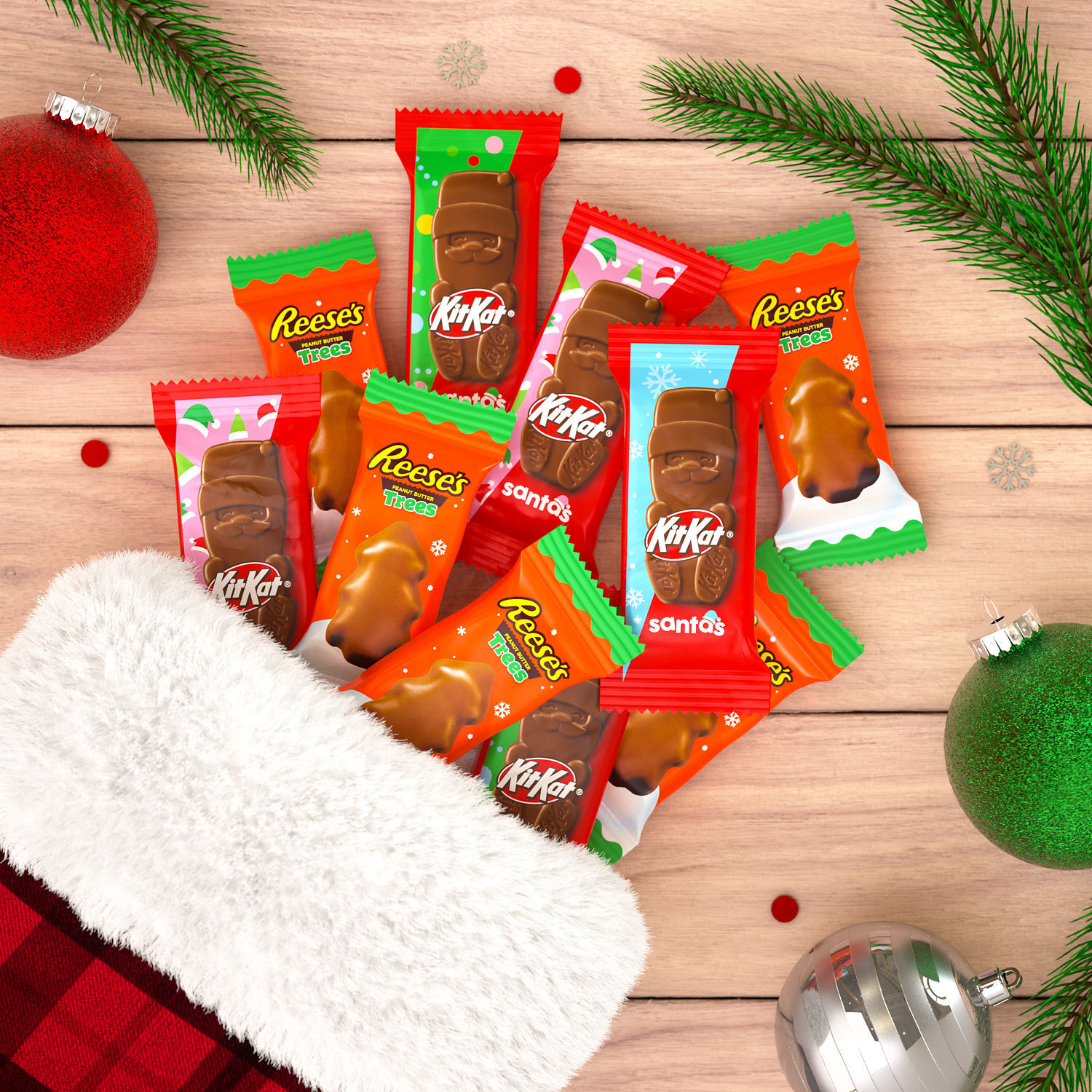 KIT KAT® and REESE'S Milk Chocolate Snack Size Assorted Christmas Candy Bag, 18.45 oz $12.99 4 KIT KAT® and REESE'S Milk Chocolate Snack Size Assorted Christmas Candy Bag, 18.45 oz $12.99