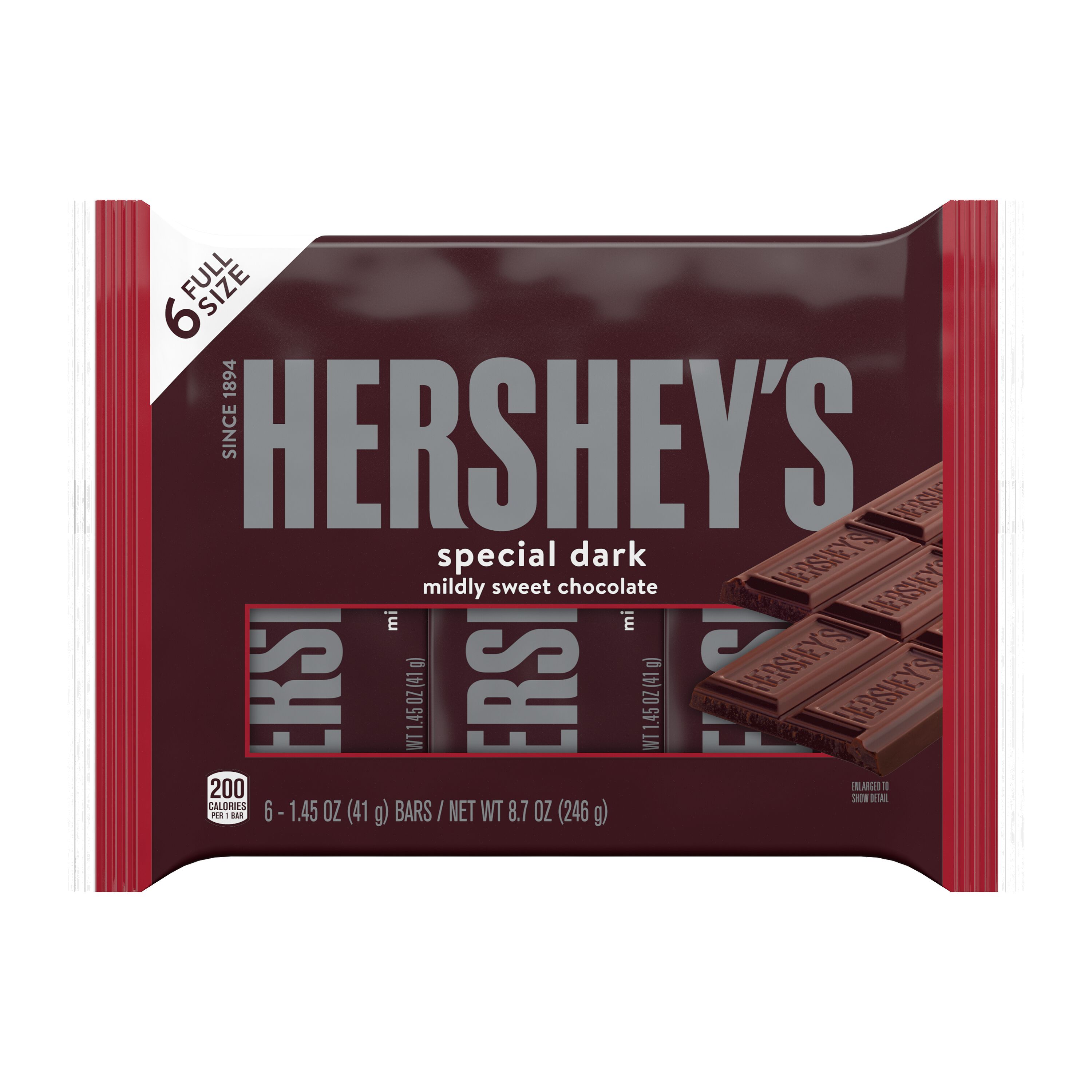 HERSHEY'S SPECIAL DARK Mildly Sweet Chocolate Candy Bars, 1.45 oz (6 Count) $6.99