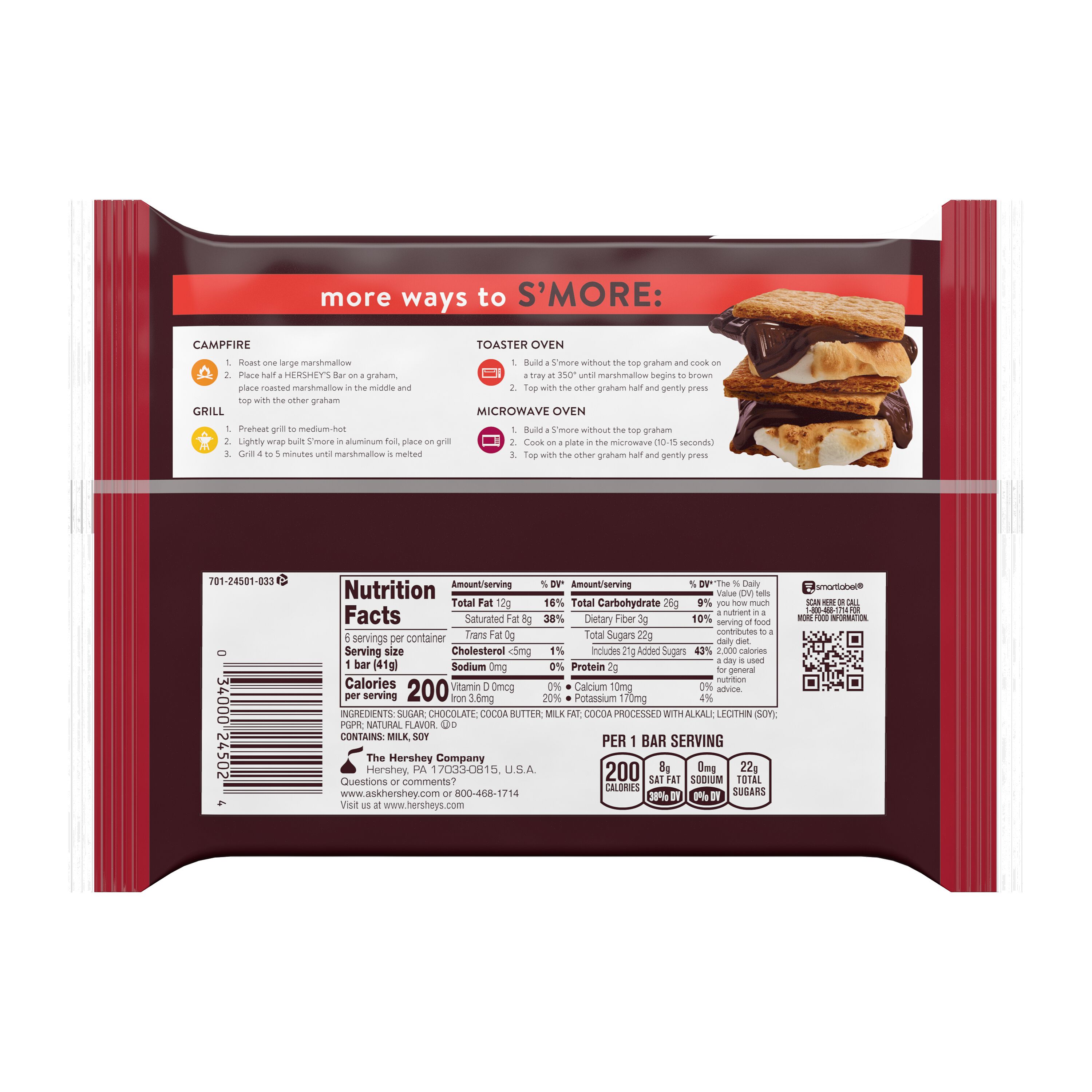 HERSHEY'S SPECIAL DARK Mildly Sweet Chocolate Candy Bars, 1.45 oz (6 Count) $6.99
