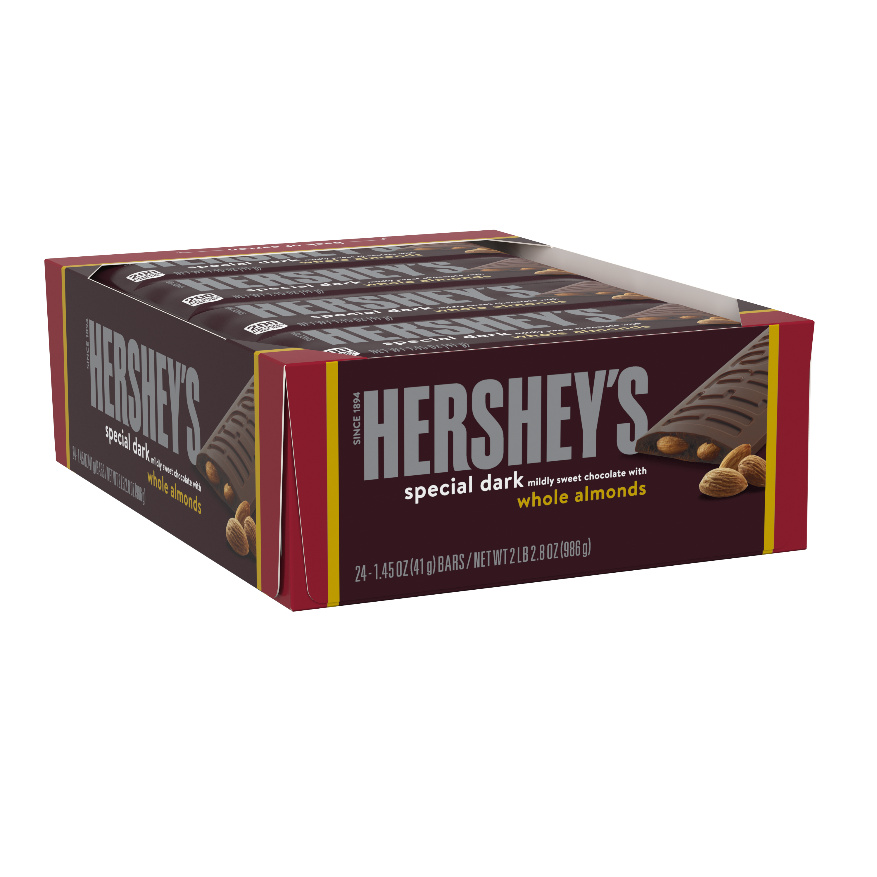 HERSHEY'S Special Dark Chocolate with Whole Almonds Candy Bars, 1.45 oz (24 Count) $27.99