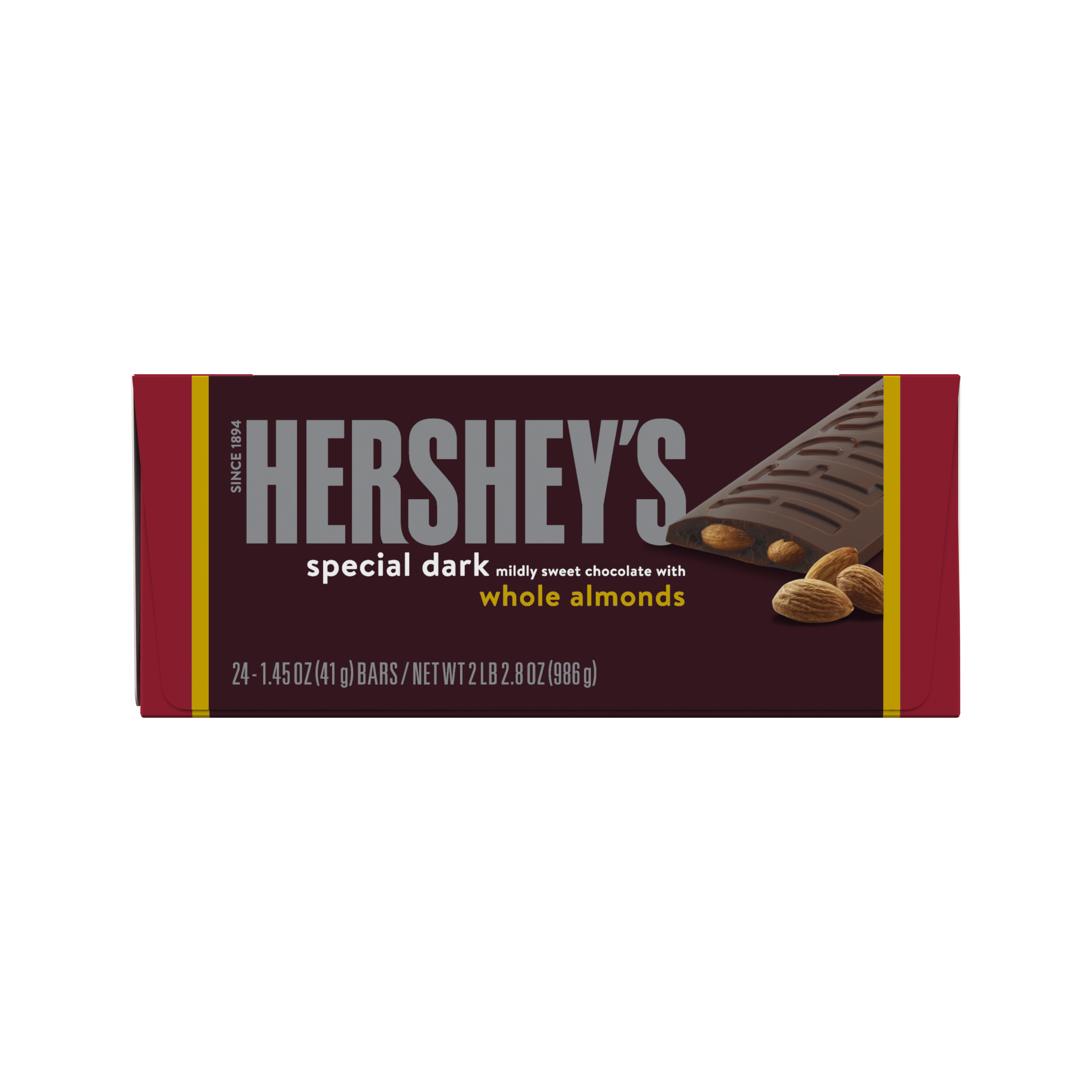 HERSHEY'S Special Dark Chocolate with Whole Almonds Candy Bars, 1.45 oz (24 Count) $27.99