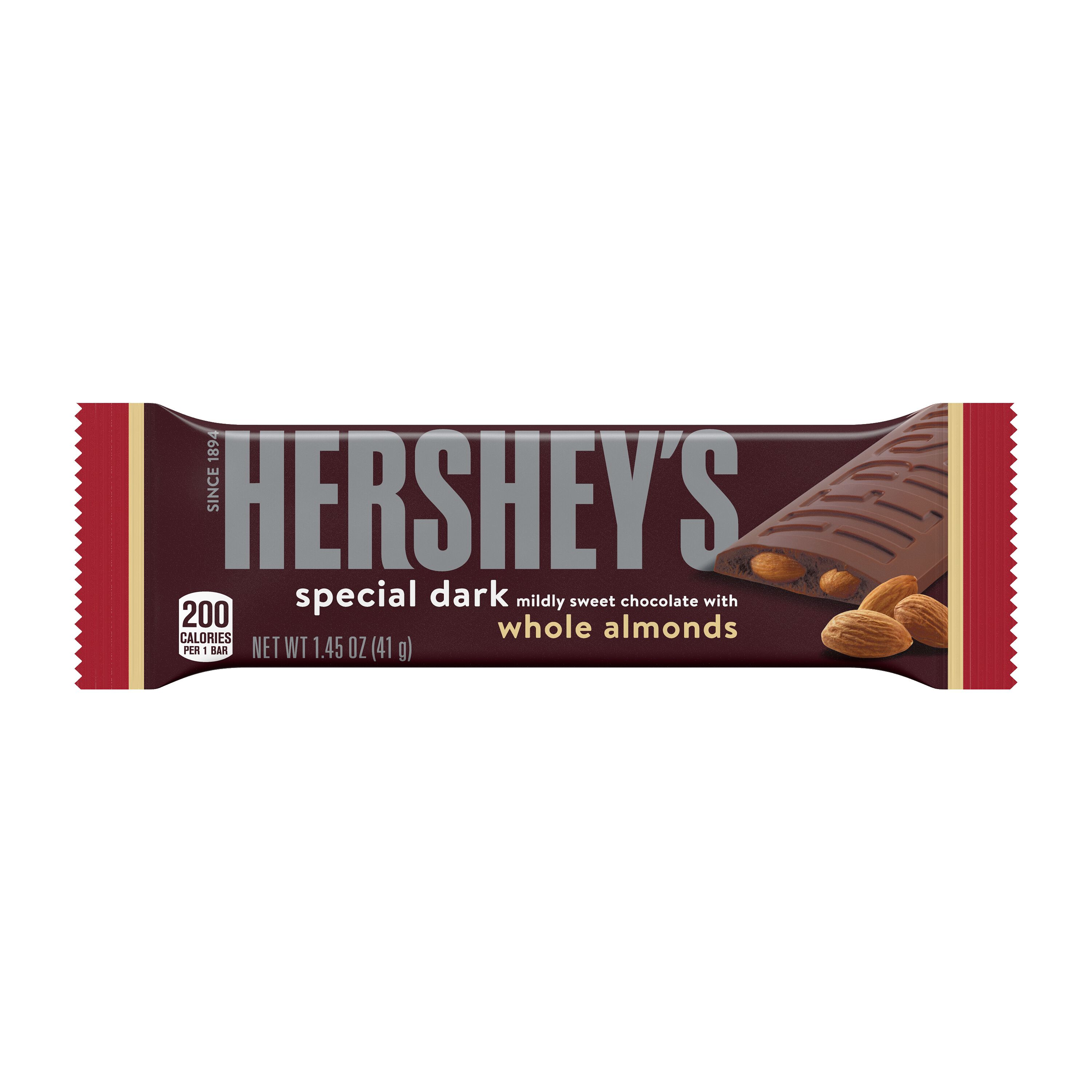 HERSHEY'S Special Dark Chocolate with Whole Almonds Candy Bars, 1.45 oz (24 Count) $27.99