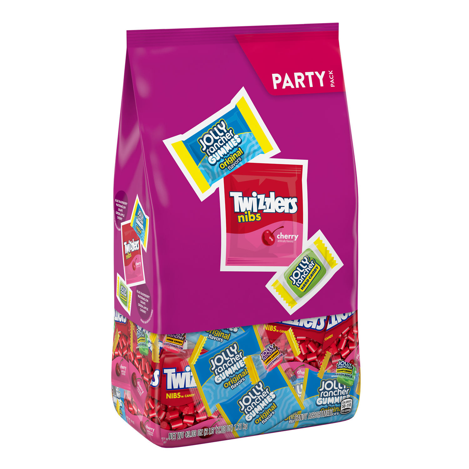 TWIZZLERS & JOLLY RANCHER FAVORITES with Cherry Nibs, Hard Candy and Gummies Party Bag 43.03 oz. $15.99