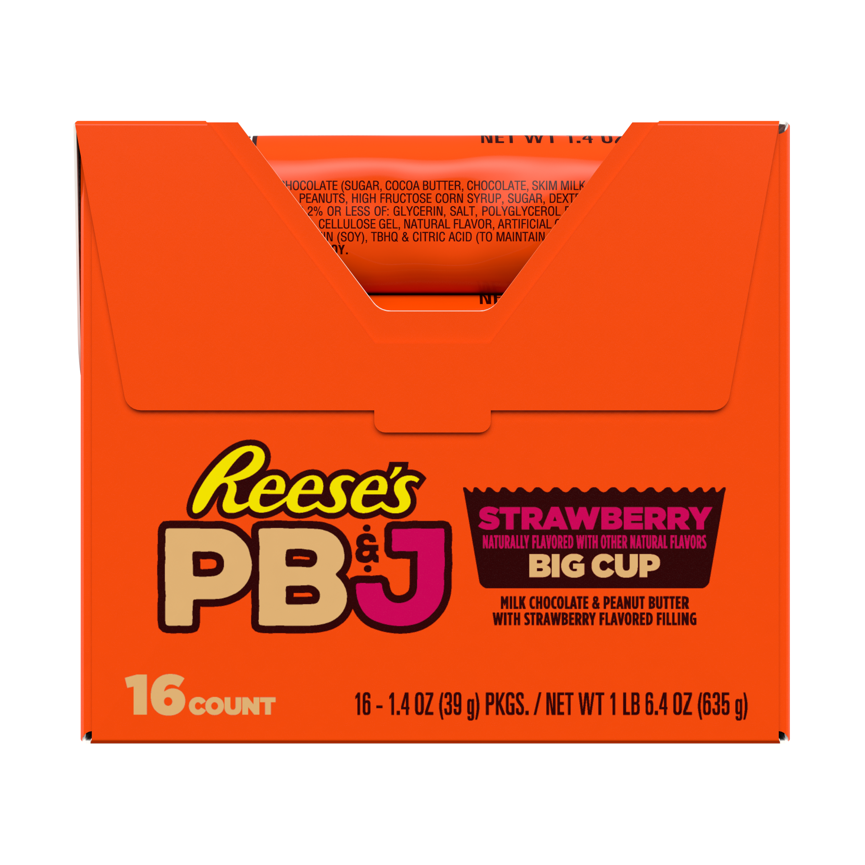 REESE'S Big Cup PB&J Strawberry Milk Chocolate Peanut Butter Cups Candy Packs, 1.4 oz (16 Count) $18.99