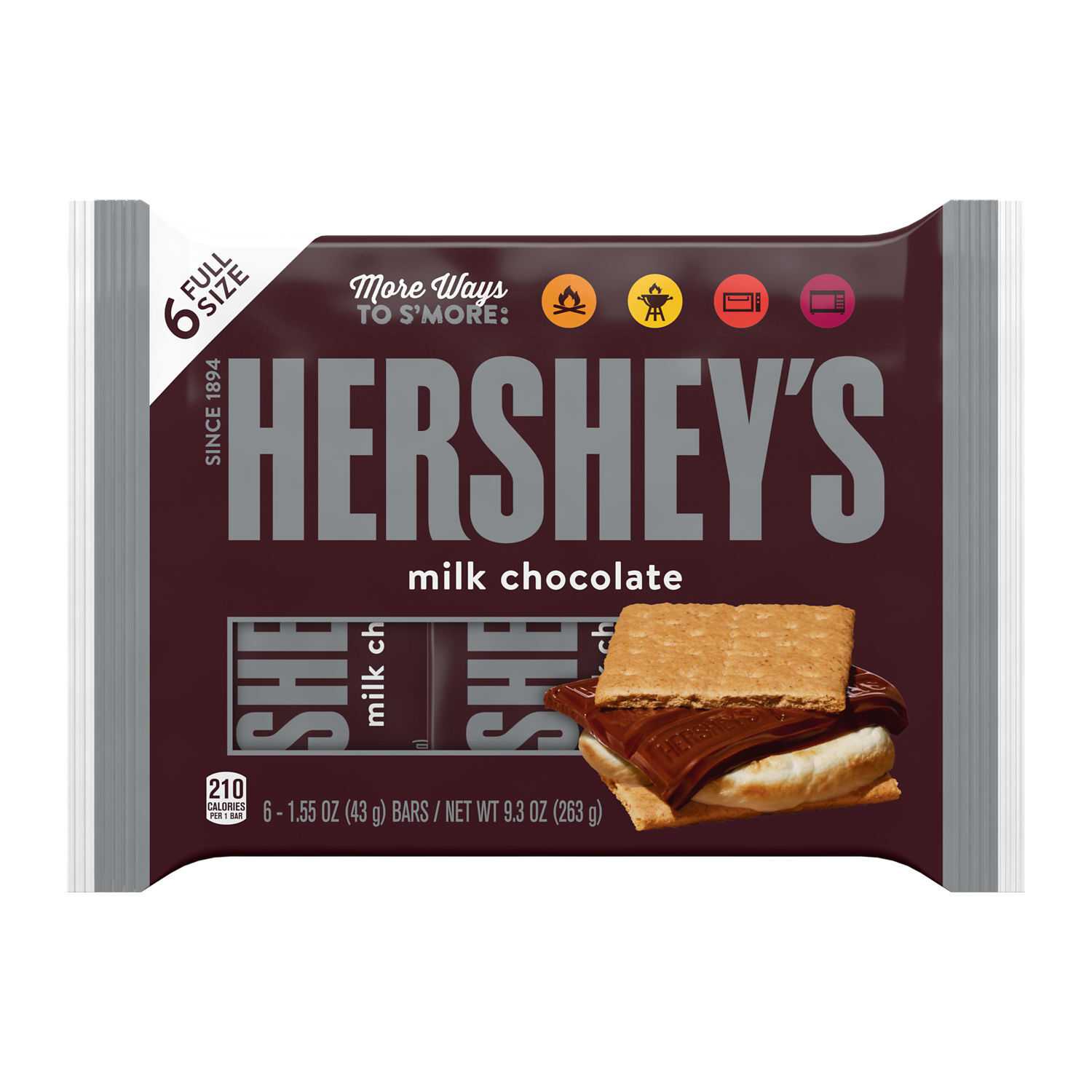 HERSHEY'S Milk Chocolate Candy Bars, 1.55 oz (6 Count) $6.99