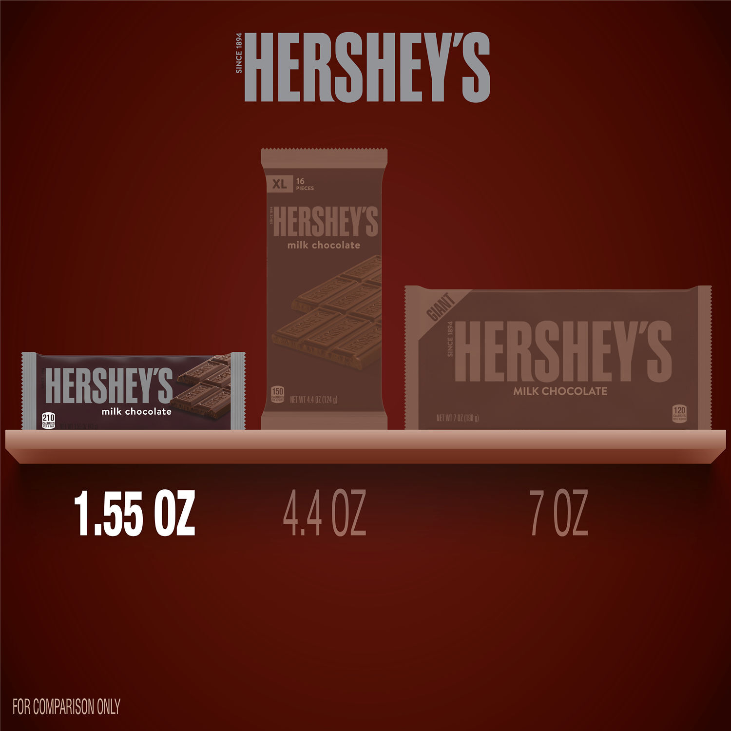 HERSHEY'S Milk Chocolate Candy Bars, 1.55 oz (6 Count) $6.99