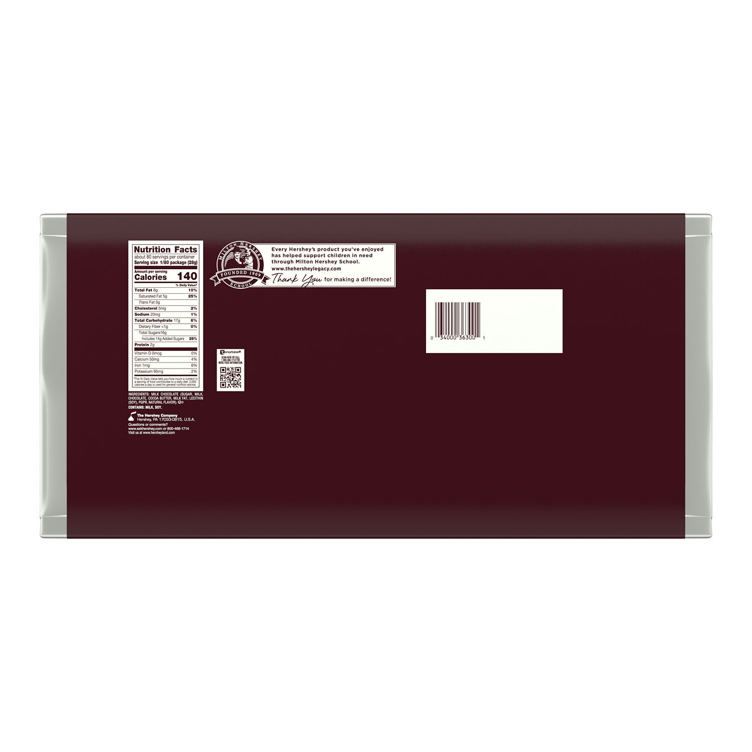 HERSHEY'S World's Largest Milk Chocolate 5lb Candy Bar $49.99
