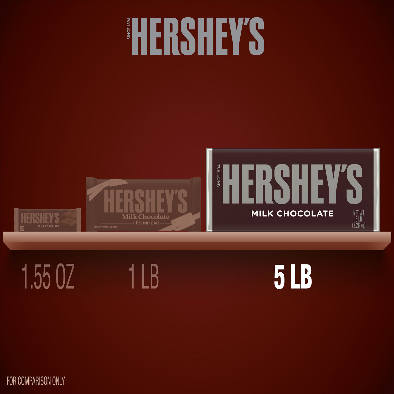 HERSHEY'S World's Largest Milk Chocolate 5lb Candy Bar $49.99