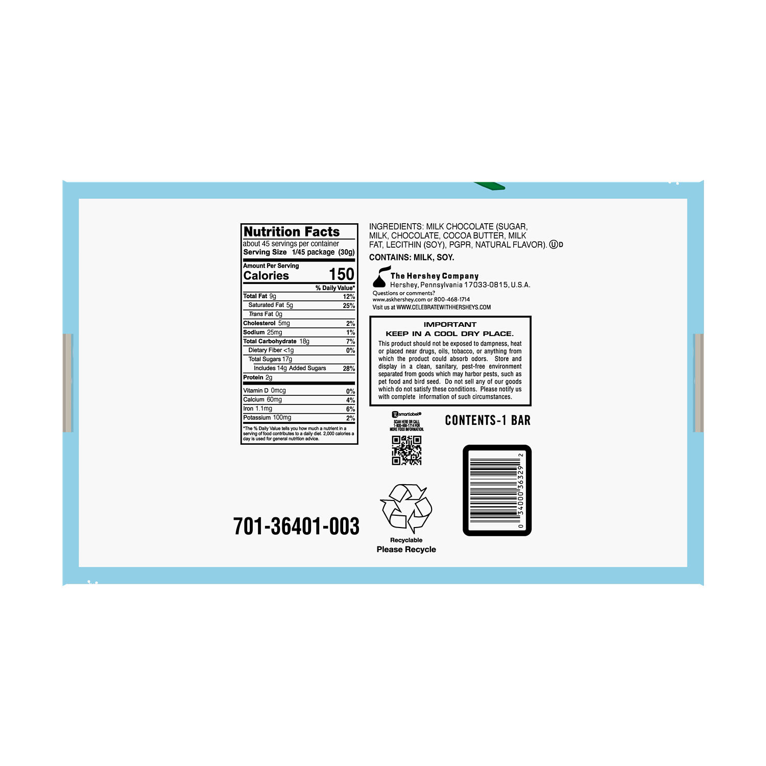 HERSHEY'S Milk Chocolate Christmas Candy Bulk Bar, 3 lb $24.99