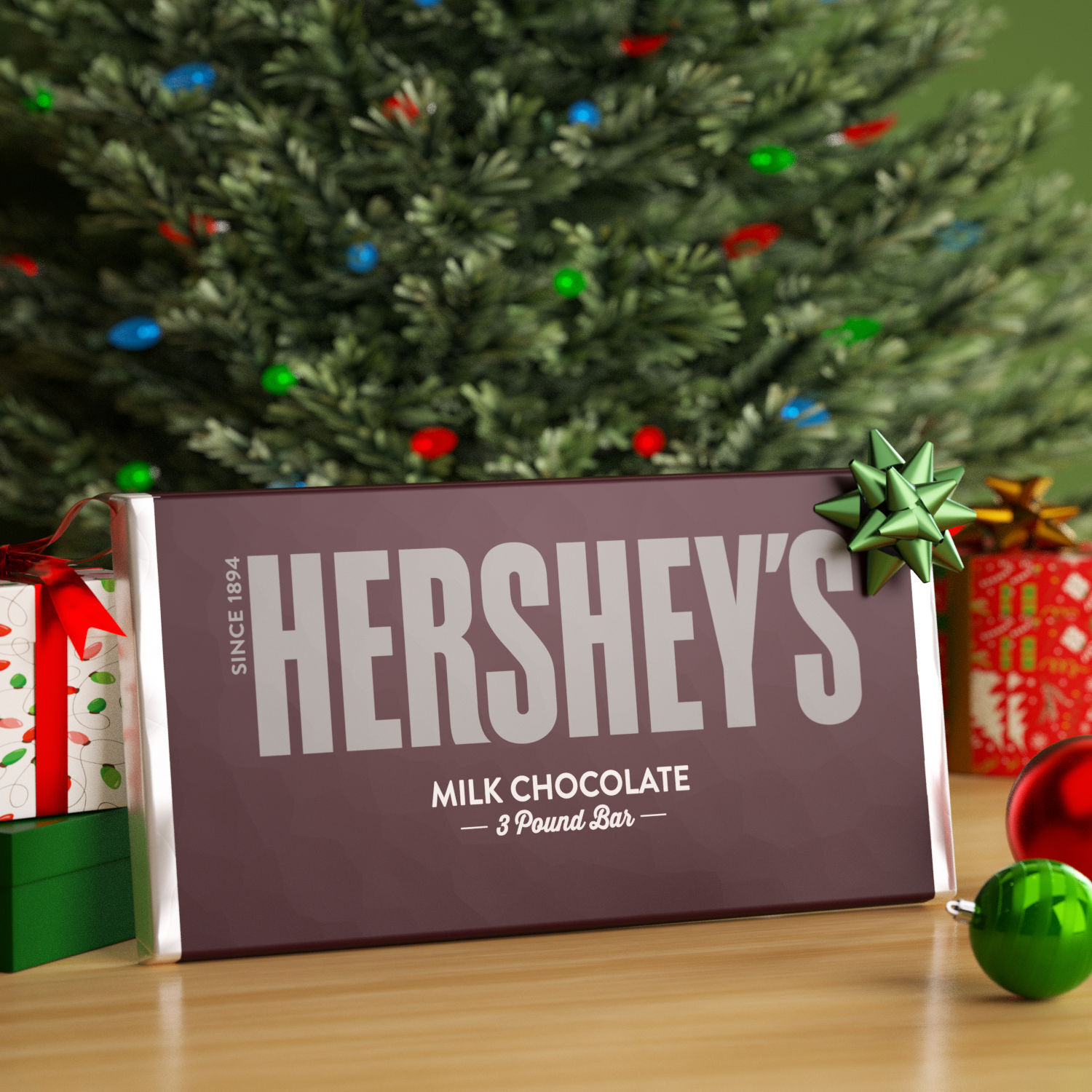 HERSHEY'S Milk Chocolate Christmas Candy Bulk Bar, 3 lb $24.99