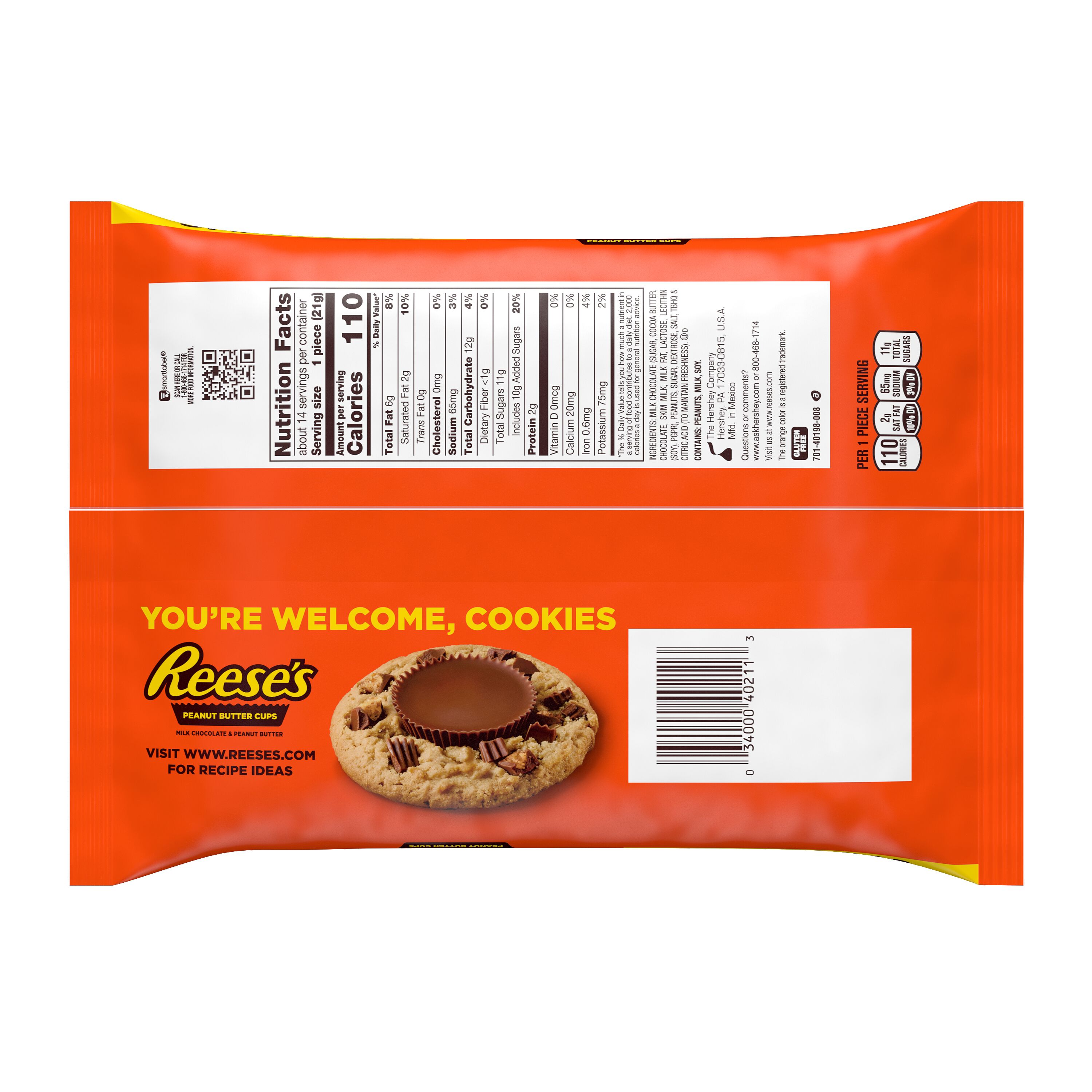 REESE'S Milk Chocolate Peanut Butter Snack Size Cups, Candy Bag, 10.5 oz $5.99