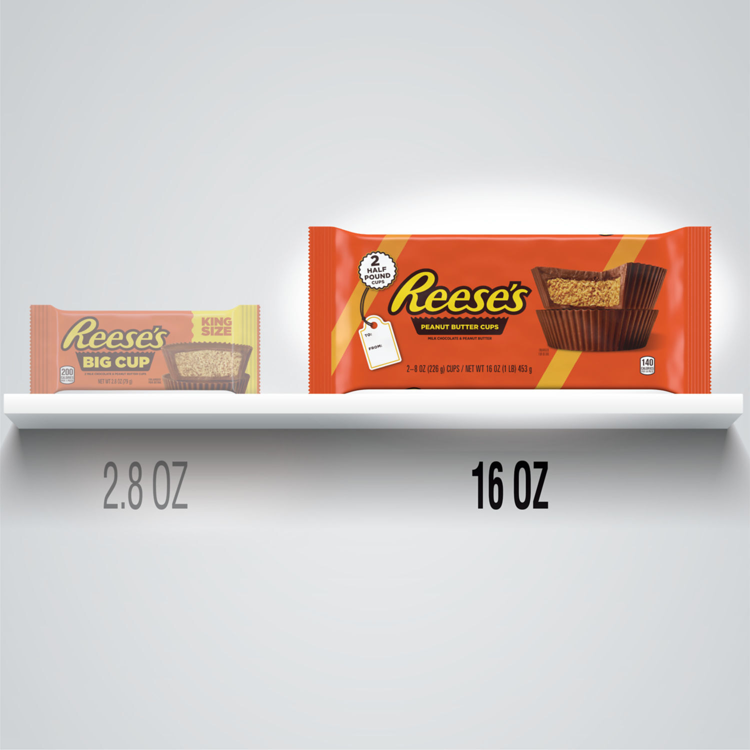 REESE'S World's Largest Peanut Butter Cups 1 lb. Candy Pack $16.99 4 REESE'S World's Largest Peanut Butter Cups 1 lb. Candy Pack $16.99
