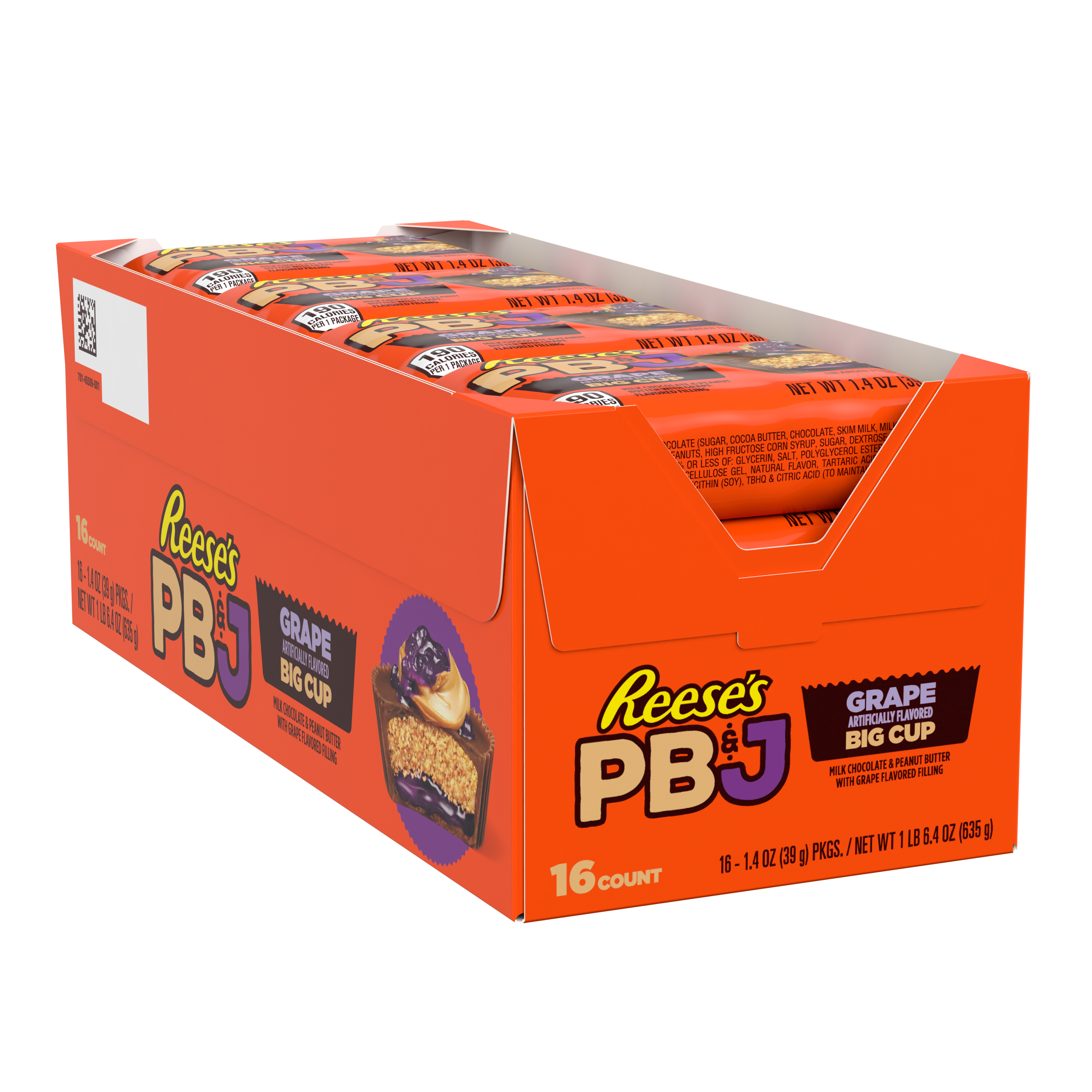 REESE'S Big Cup PB&J Grape Milk Chocolate Peanut Butter Cup Candy Pack, 1.4 oz (16 Count) $18.99