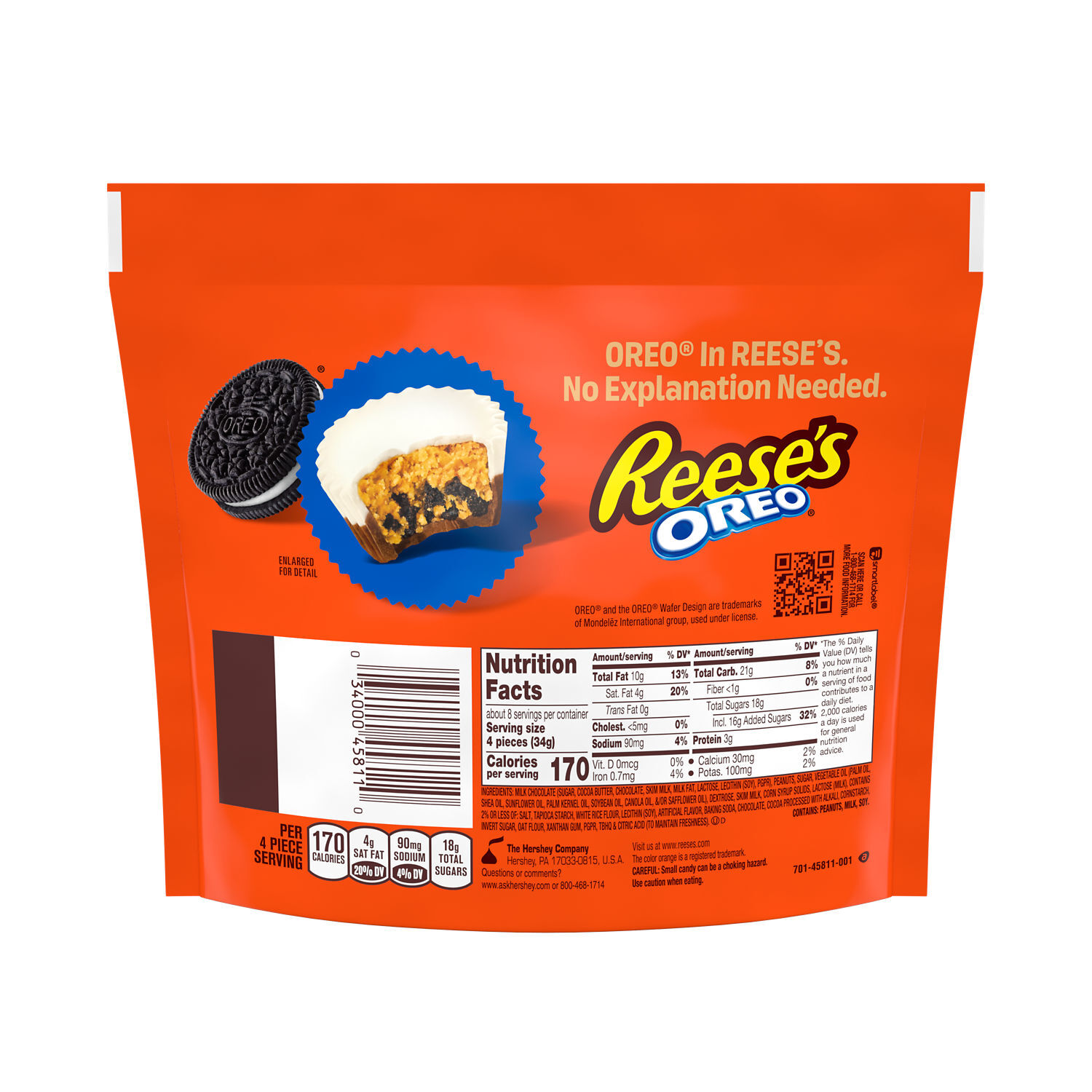 REESE'S OREO® Miniatures Milk Chocolate and White Creme Peanut Butter Cups Candy Share Pack, 9 oz $5.99