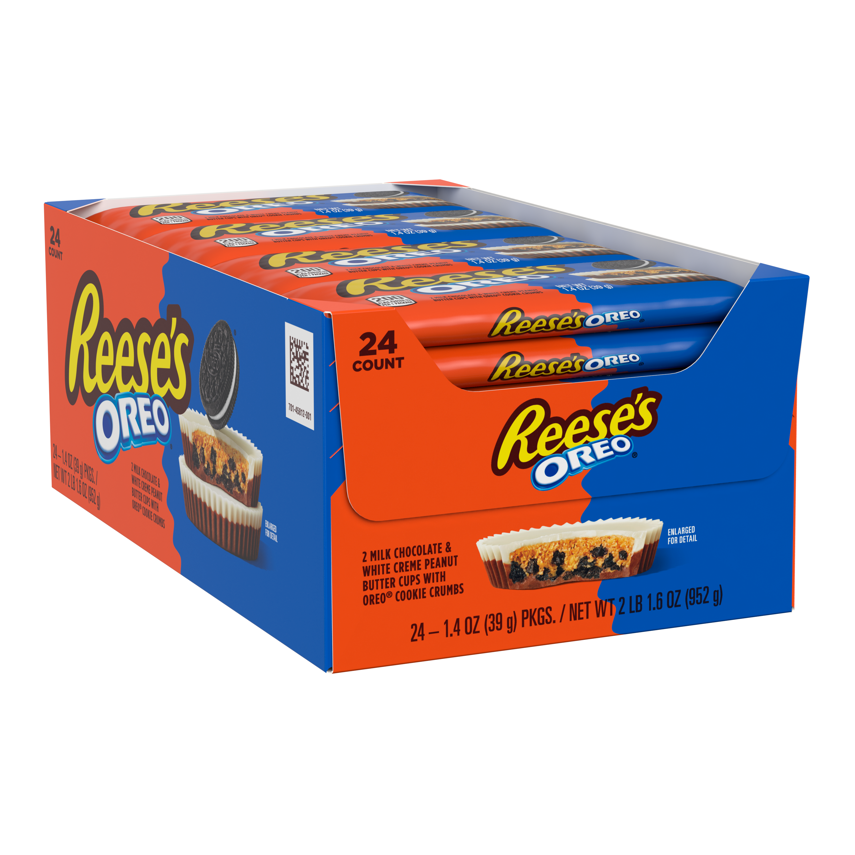 REESE'S OREO® Milk Chocolate and White Creme Peanut Butter Cups Candy Packs, 1.4 oz (24 Count) $27.99