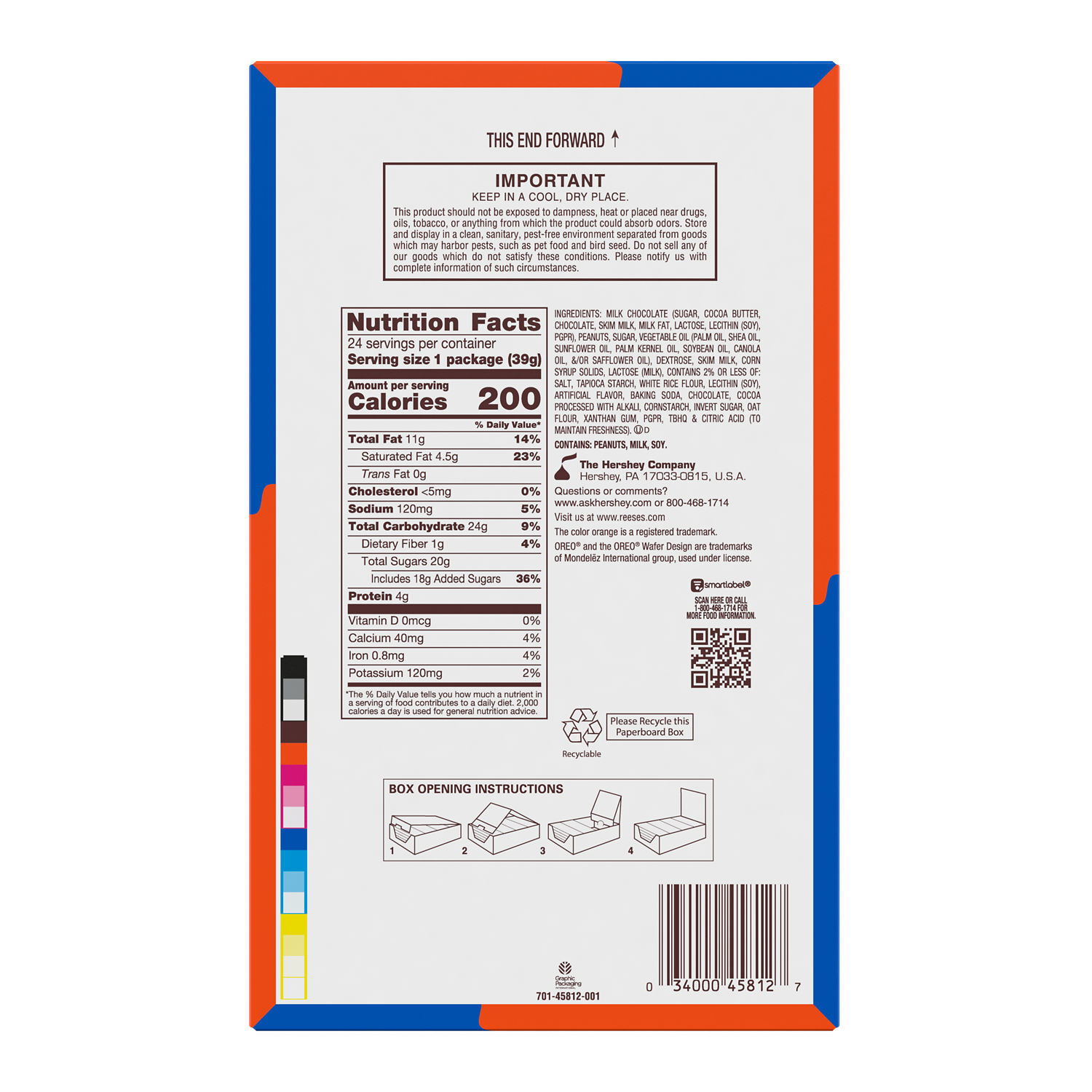 REESE'S OREO® Milk Chocolate and White Creme Peanut Butter Cups Candy Packs, 1.4 oz (24 Count) $27.99 3 REESE'S OREO® Milk Chocolate and White Creme Peanut Butter Cups Candy Packs, 1.4 oz (24 Count) $27.99