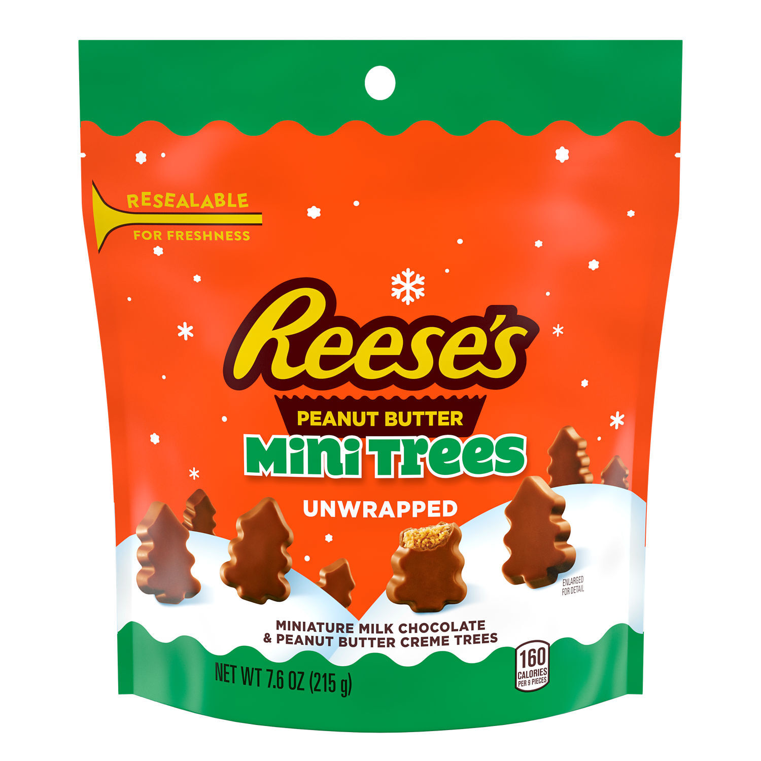 REESE'S Unwrapped Milk Chocolate Peanut Butter Creme Mini Trees, Christmas Candy Bag, 7.6 oz $5.99
