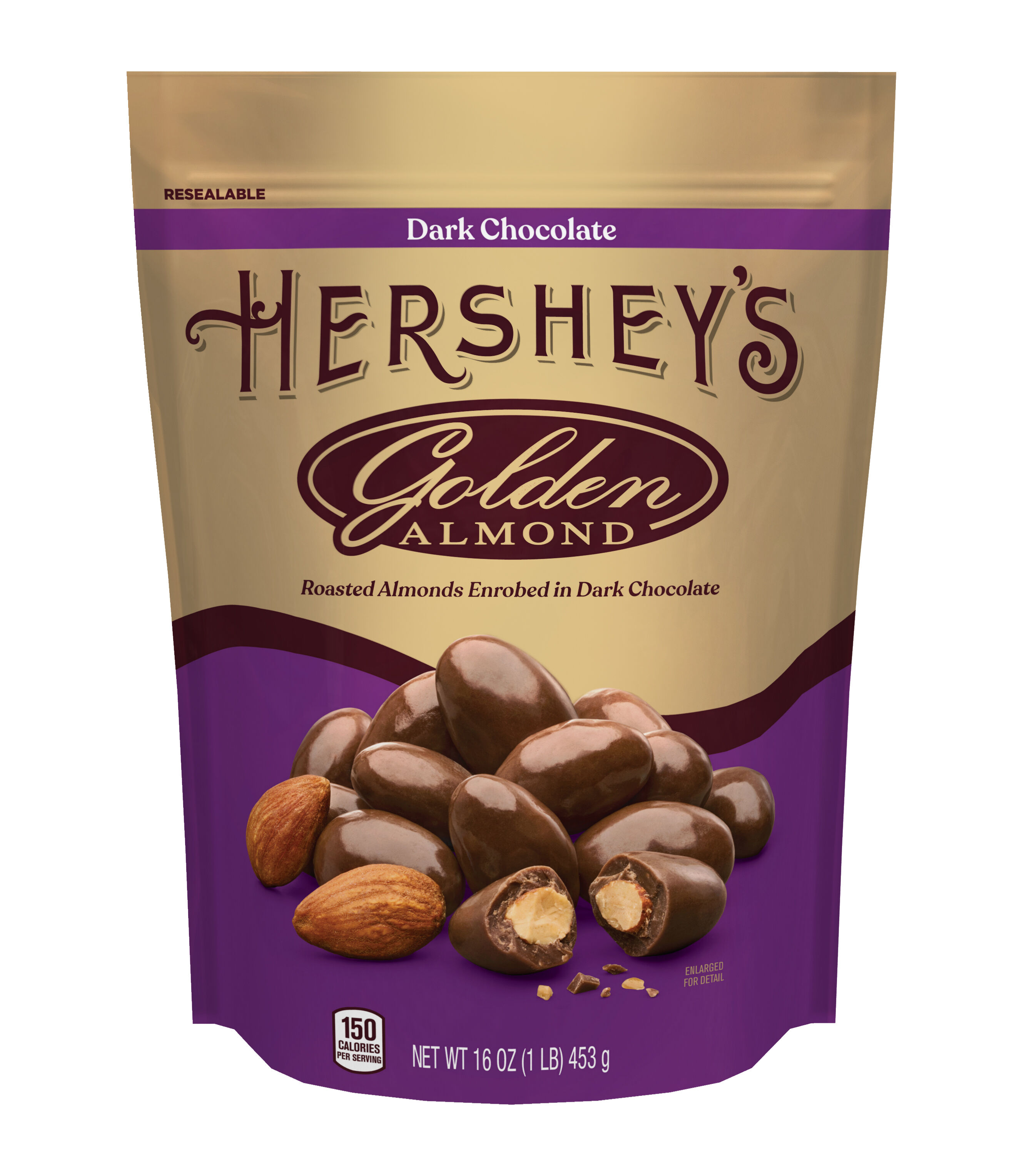 GOLDEN ALMOND Dark Chocolate Covered Almonds 16oz Pouch $16.99