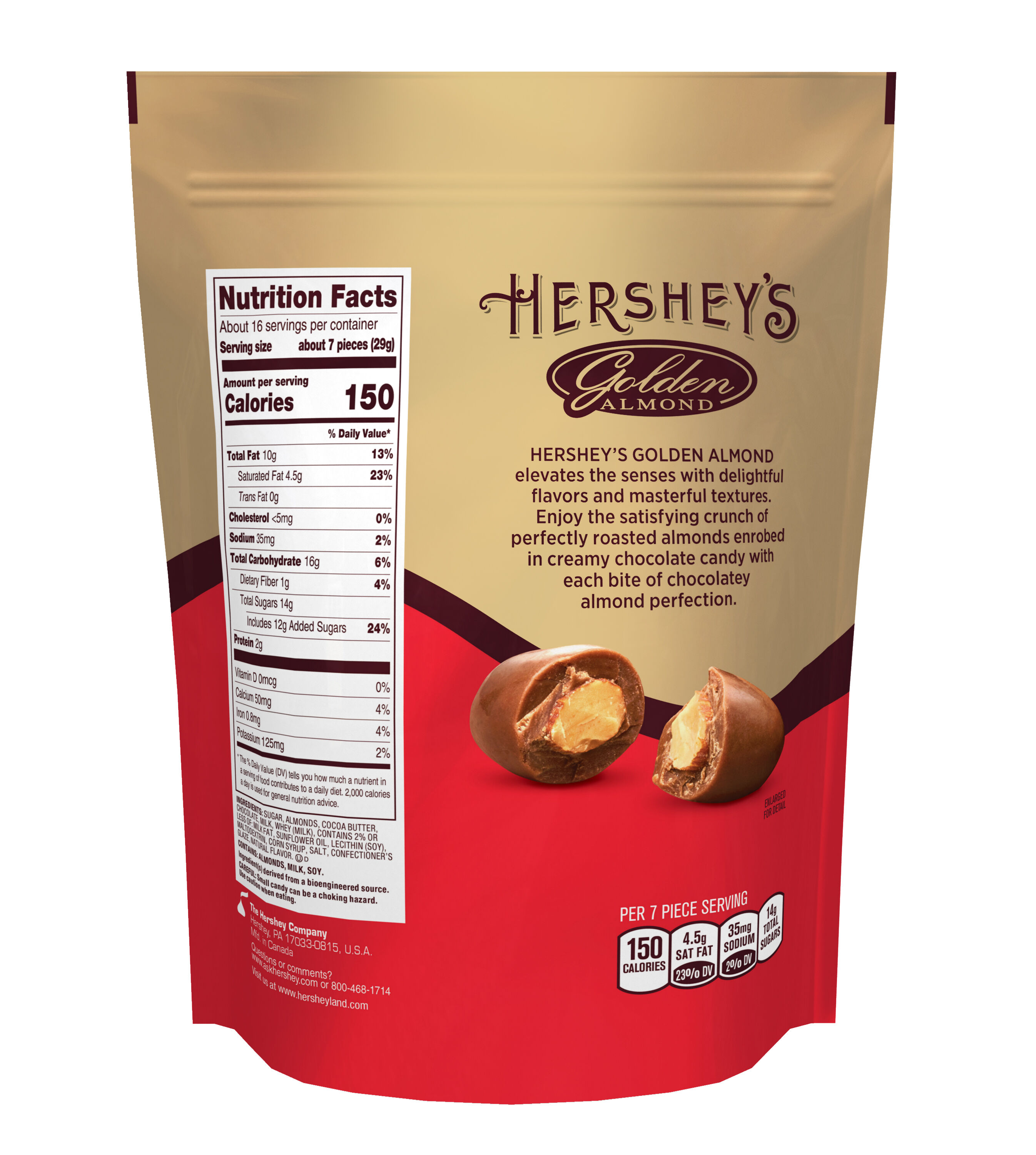 GOLDEN ALMOND Milk Chocolate Covered Almonds 16oz Pouch $16.99