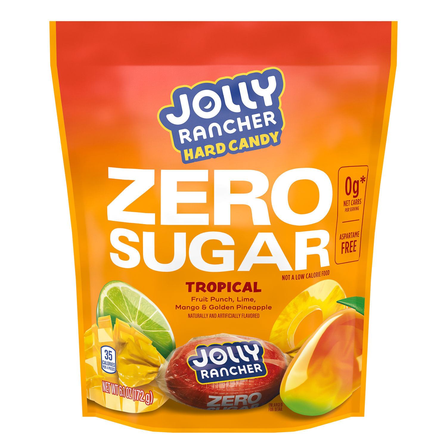 JOLLY RANCHER Zero Sugar Tropical Fruit Flavored Hard Candy Bag, 6.1 oz $6.99