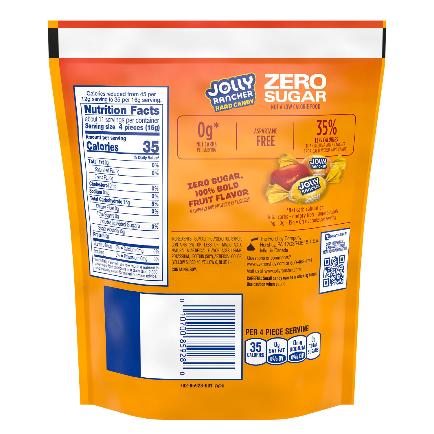 JOLLY RANCHER Zero Sugar Tropical Fruit Flavored Hard Candy Bag, 6.1 oz $6.99