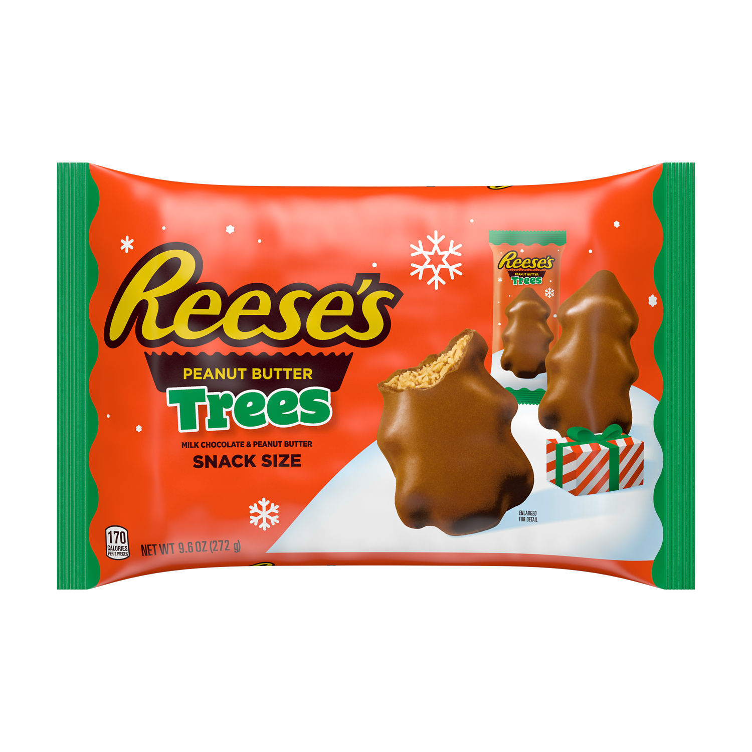 REESE'S Milk Chocolate Snack Size Peanut Butter Trees, Christmas Candy Bag, 9.6 oz $5.99