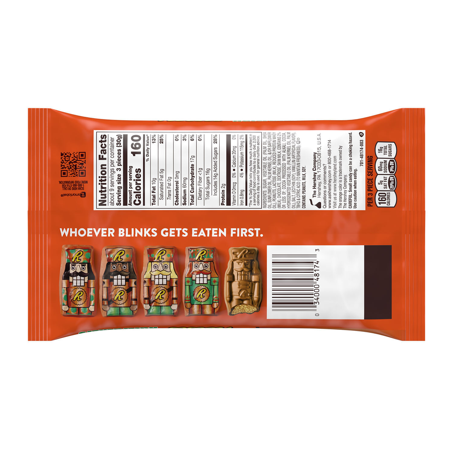 REESE'S Chocolate Peanut Butter Creme Nutcrackers, Christmas Candy Bag, 9.2 oz $5.99
