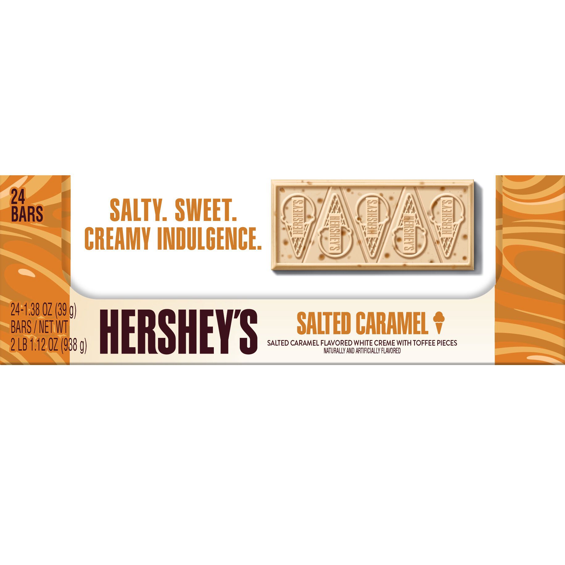 HERSHEY'S Salted Caramel Ice Cream Flavored Standard Size Candy Bar, 1.38oz (24 Count) $31.99