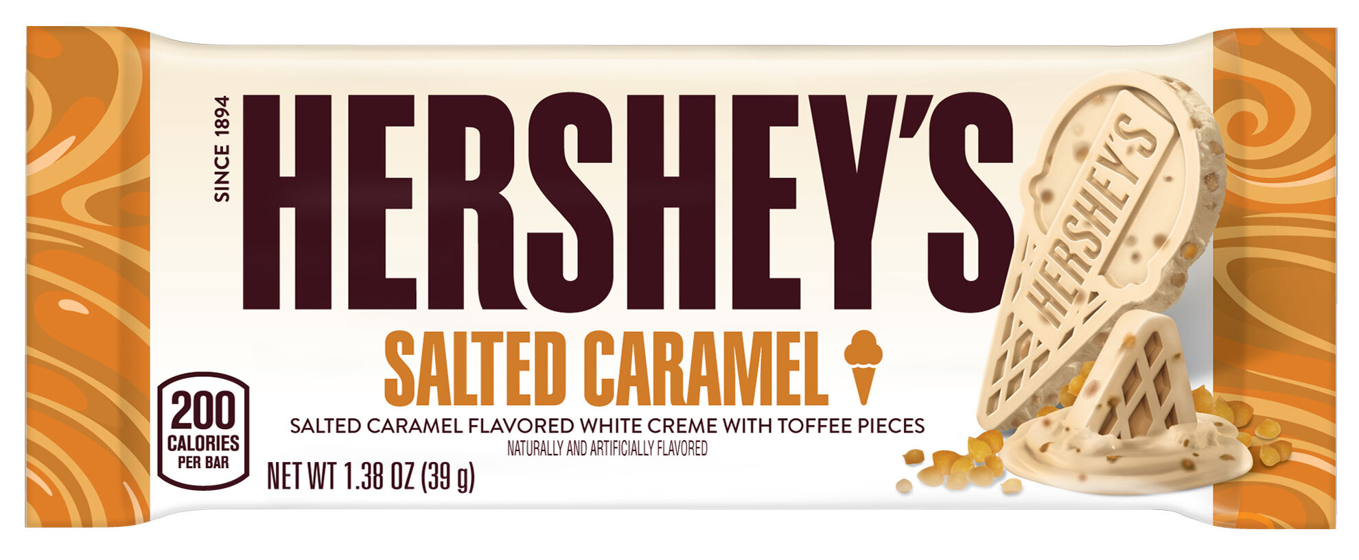 HERSHEY'S Salted Caramel Ice Cream Flavored Standard Size Candy Bar, 1.38oz (24 Count) $31.99