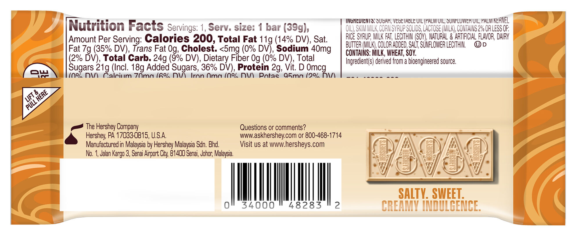 HERSHEY'S Salted Caramel Ice Cream Flavored Standard Size Candy Bar, 1.38oz (24 Count) $31.99