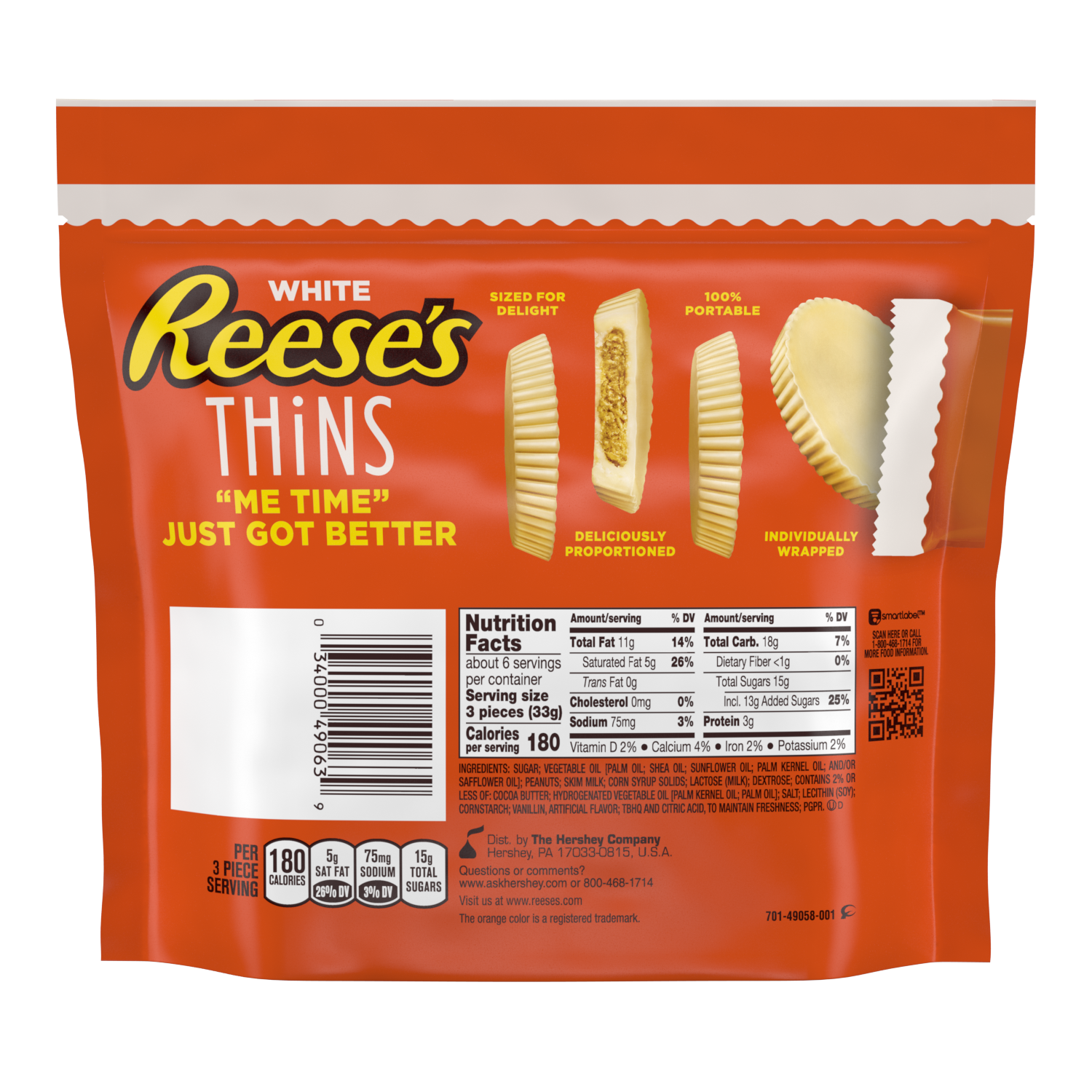 REESE'S THiNS White Crème Snack Size 7.37oz Candy Bag $5.99