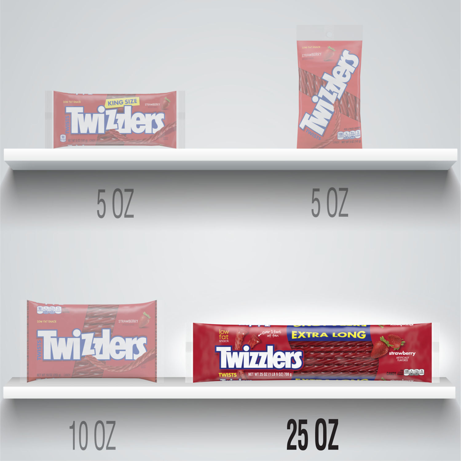 TWIZZLERS World's Largest Strawberry X-Long Twists 25oz Candy Bag $6.99