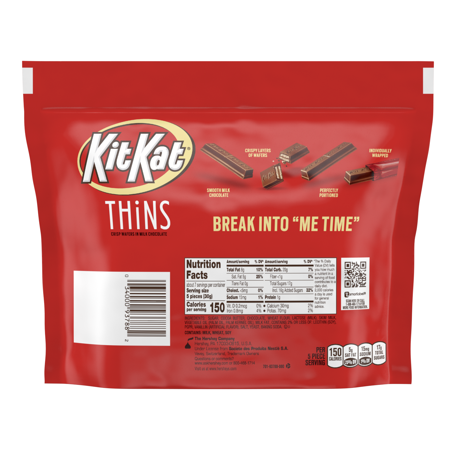 KIT KAT THiNS Milk Chocolate Candy Candy Bars 7.37oz Candy Bag $5.99