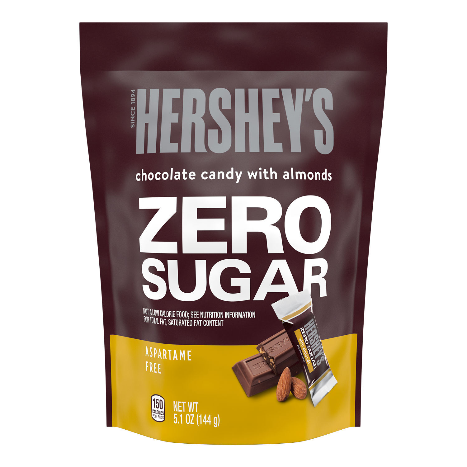 HERSHEY'S ZERO SUGAR Milk Chocolate With Almonds Miniatures 5.1oz Candy Bag $6.99