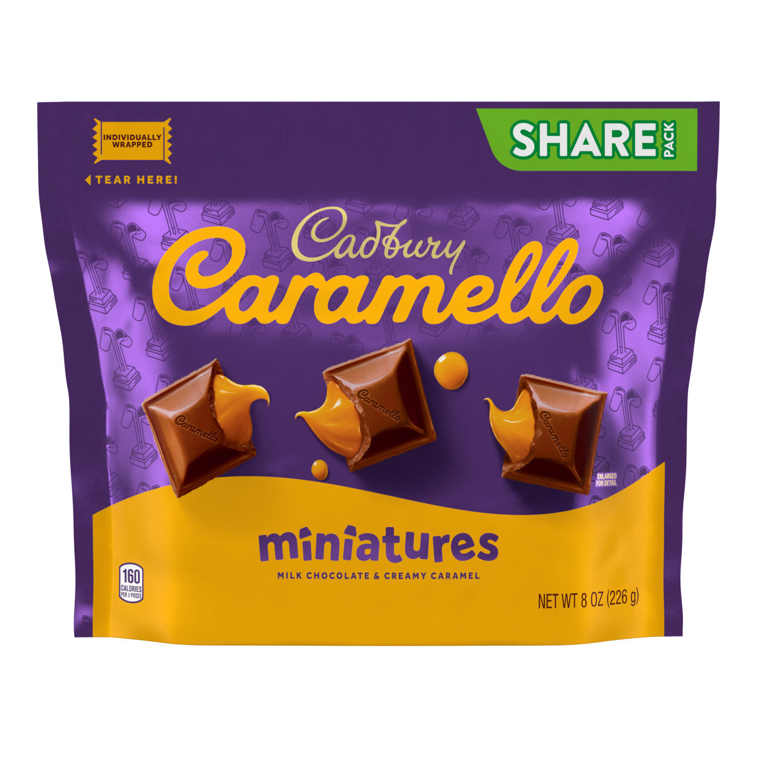 CARAMELLO Milk Chocolate and Creamy Caramel Miniatures 8oz Candy Bag $5.99