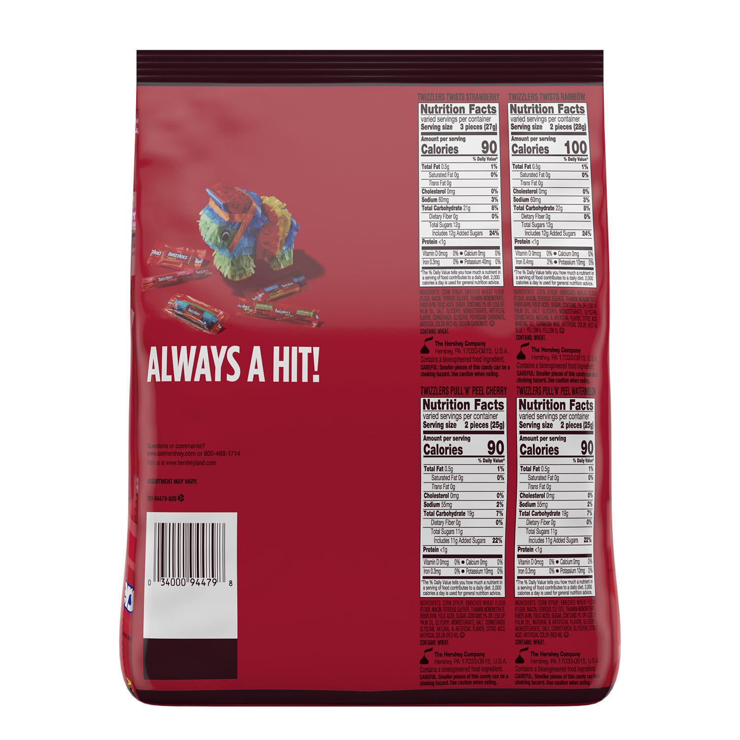 TWIZZLERS Assorted Flavored Licorice Style Candy Bulk Party Pack, 46.34 oz $15.99