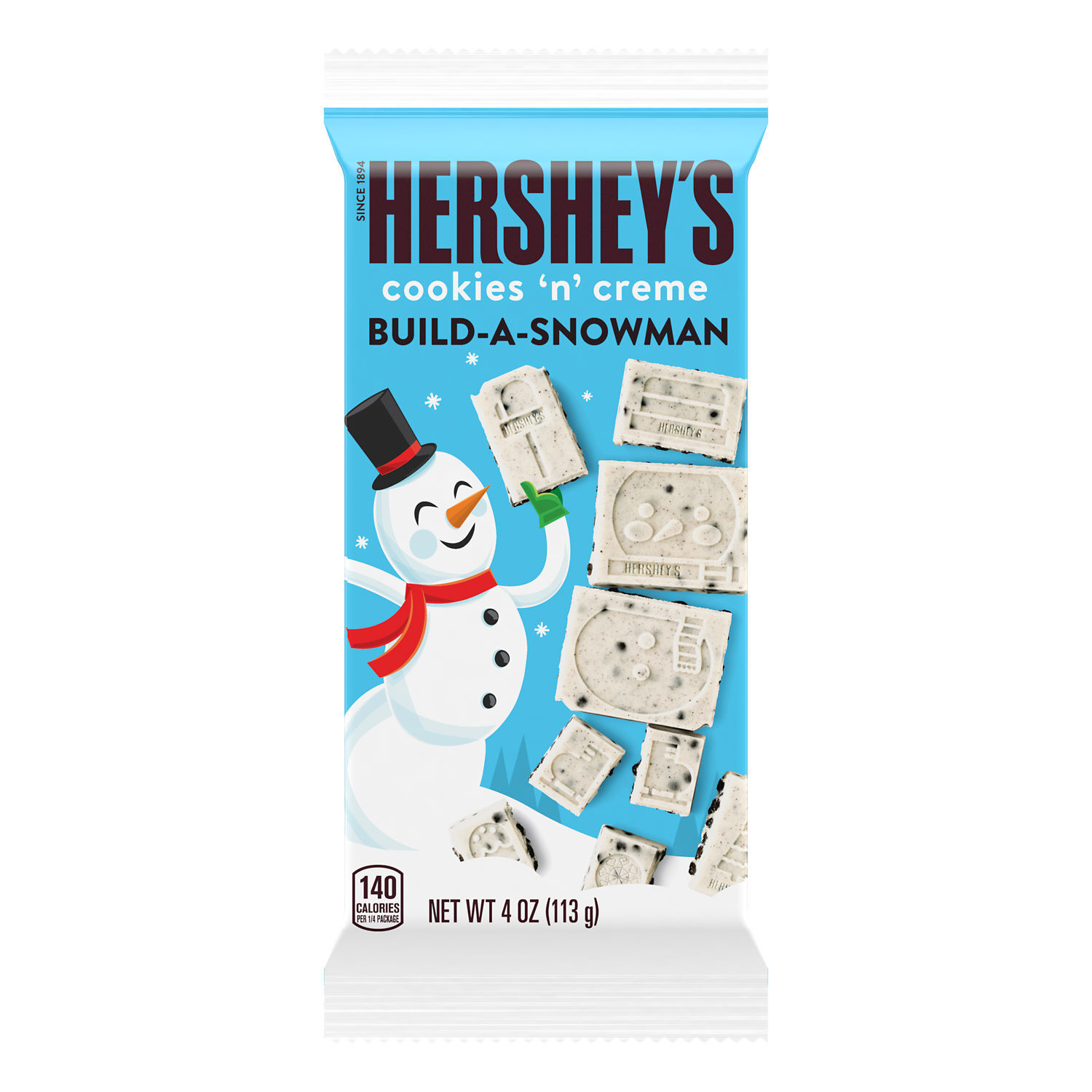 HERSHEY'S Build-A-Snowman Cookies 'n' Creme, Christmas Candy Bar, 4 oz $2.99