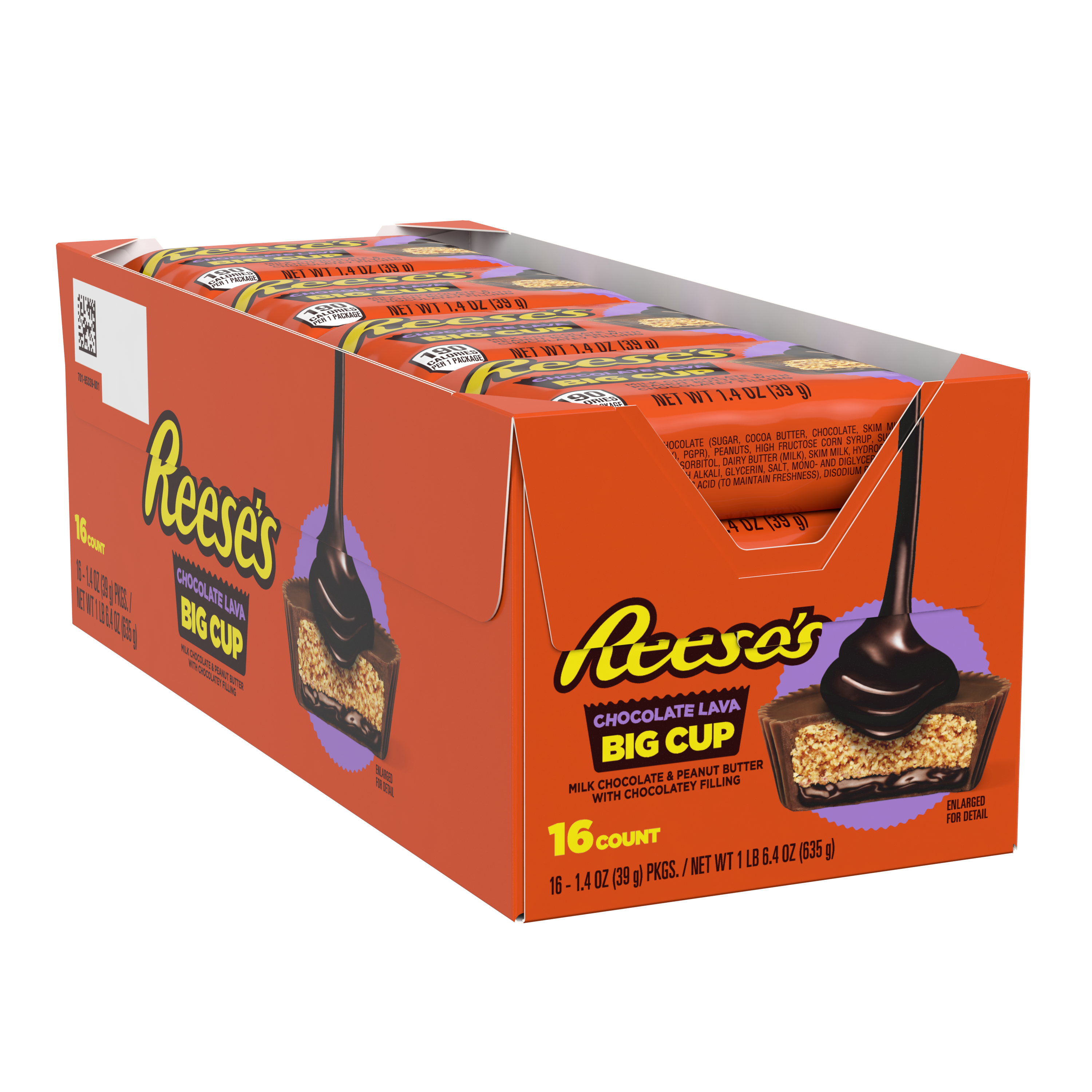 REESE'S BIG CUP Milk Chocolate Peanut Butter Cups with Chocolate Lava, 1.4 oz (16 Count) $18.99